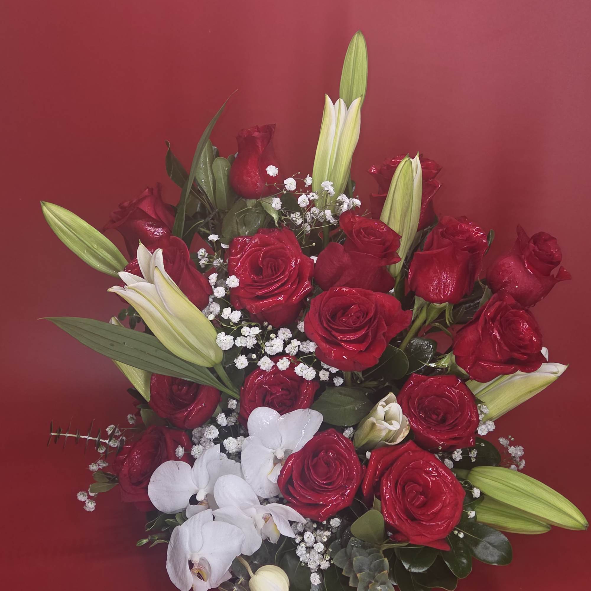 Roses,Lilies and orchids