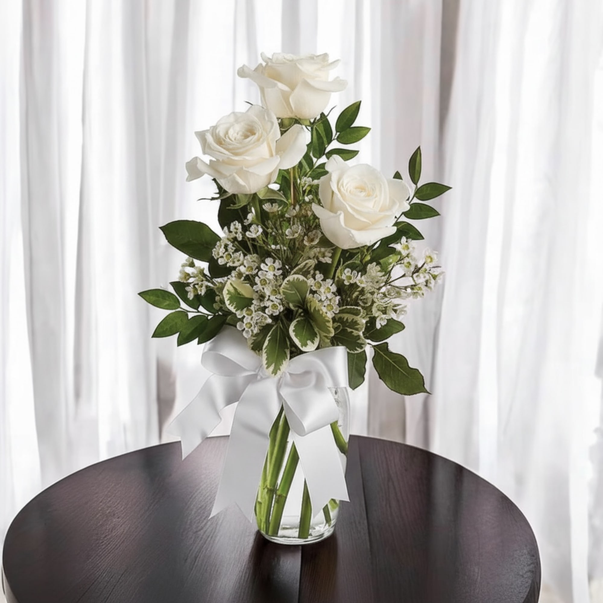 Choose your color rose for a 3 rose bud vase! Options are