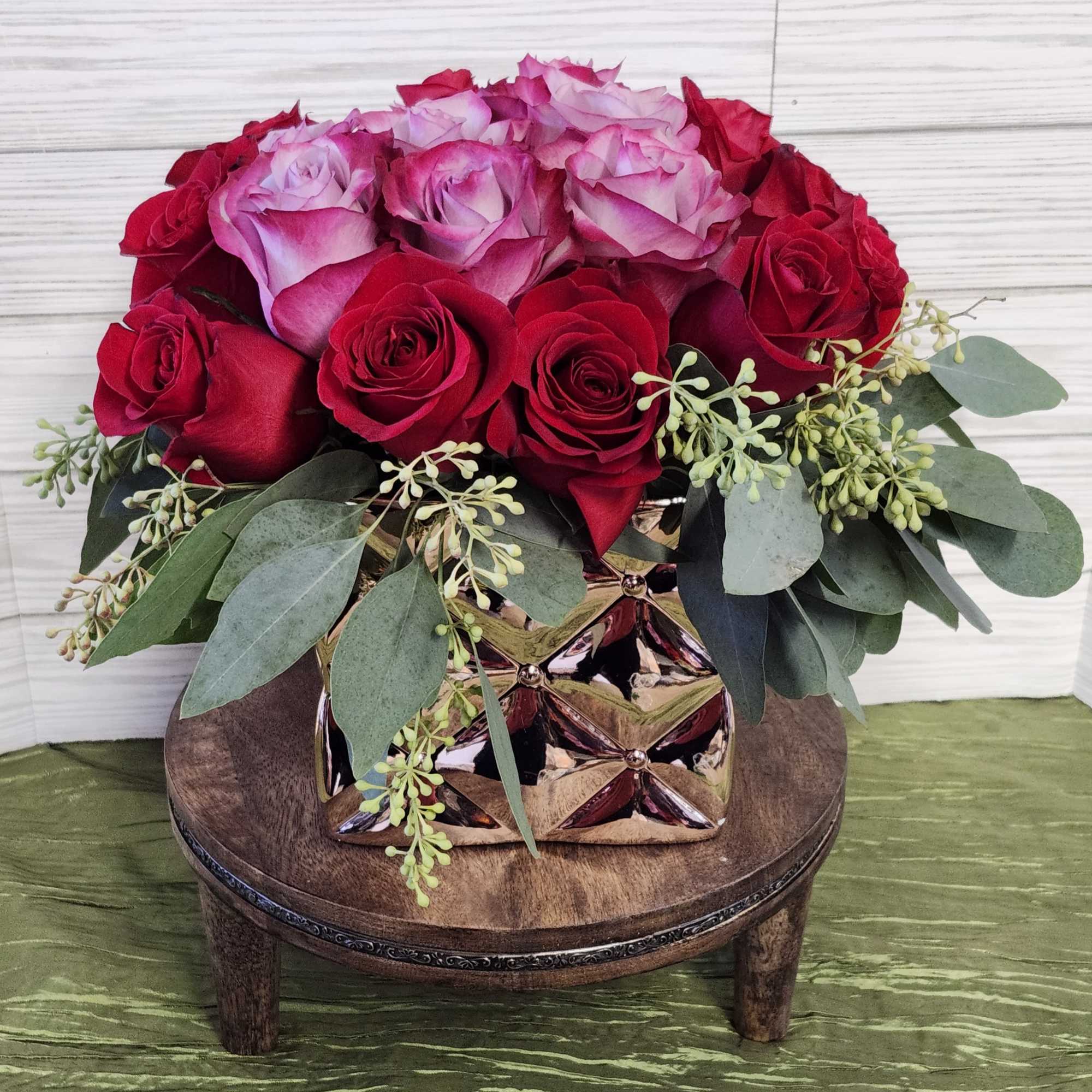 This rose combination is flirty, yet romantic. Sparks Fly by BloomNation&trade; the