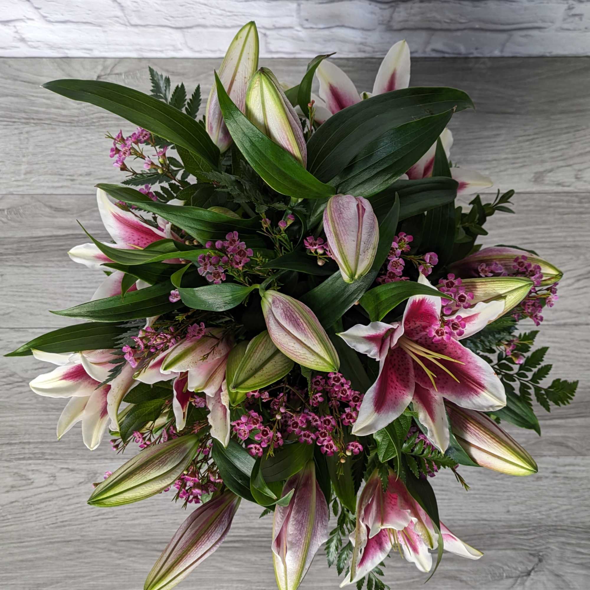 Starstruck Stargazers is A Ladybug Floral exclusive bouquet. Stunning oriental stargazer lilies