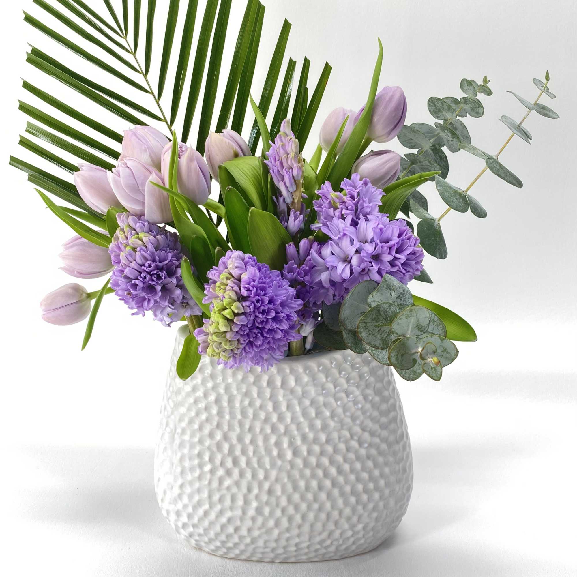 Soft purples with Tulips and   hyacinths.