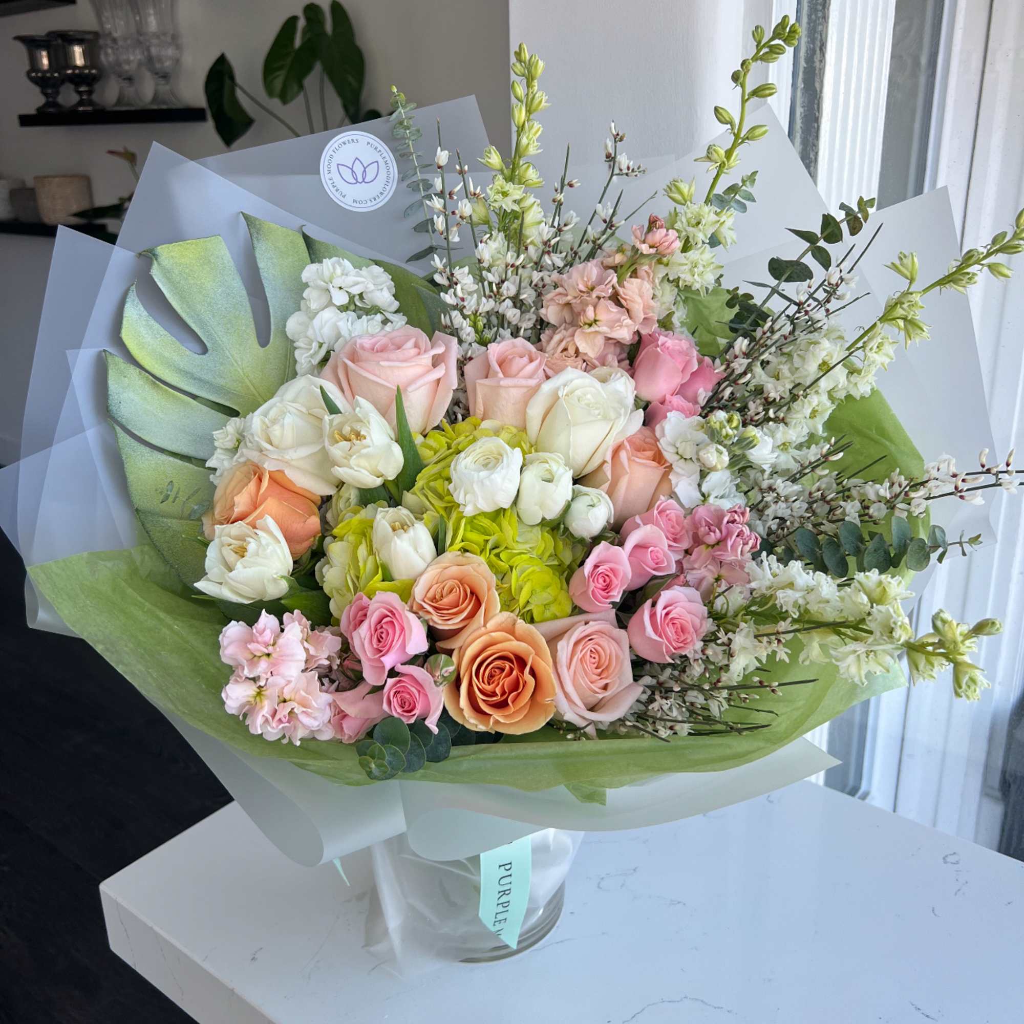 Fresh, bright, and uplifting &mdash; the Lime Shade bouquet blends soft pastels