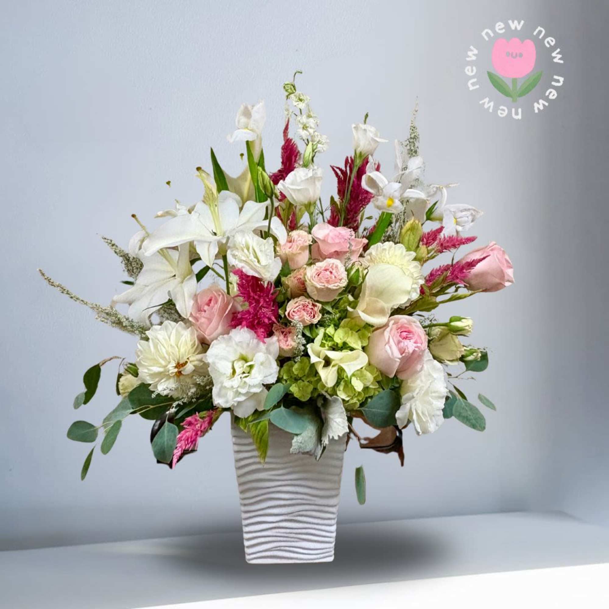 This sweet and elegant SHOWS the love with premium flowers.
Recipe: Seasonal Dahlias
