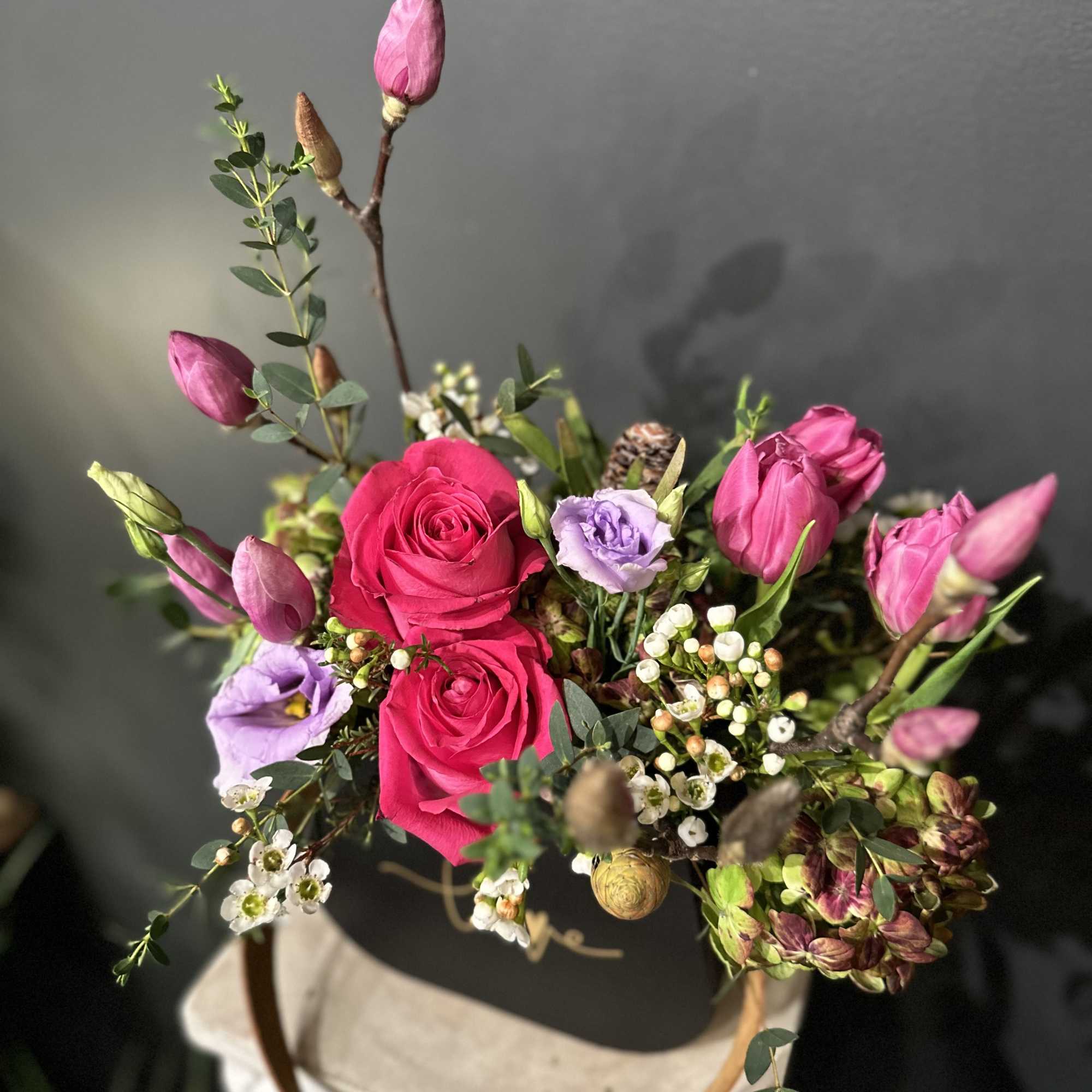 Arrangement with a bear plush and chocolates is Deluxe.
Something different and cute