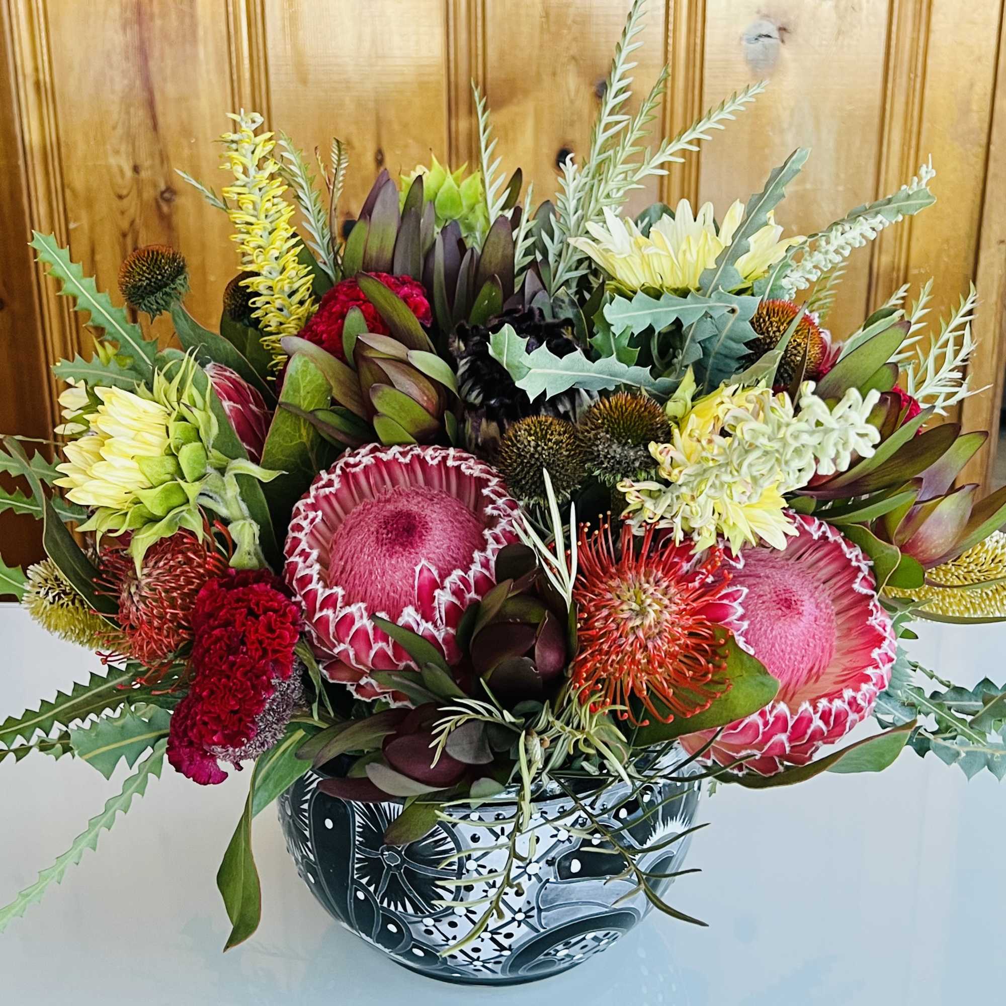A show-stopping display of locally sourced, floral and foliage. Perfect when you