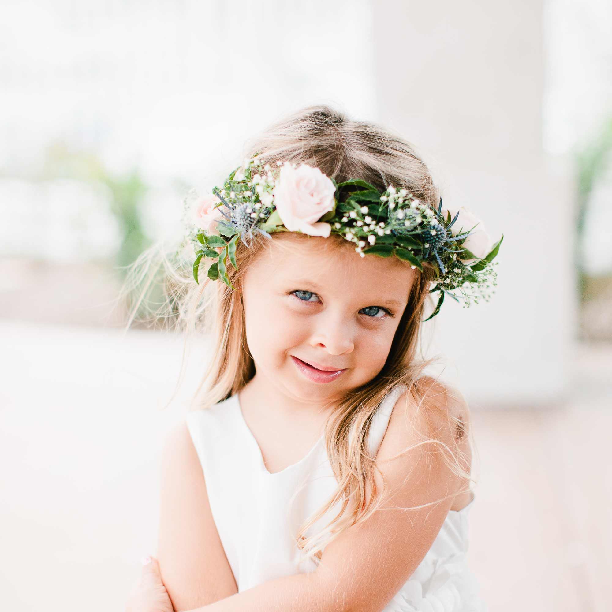 Traditional flower crown for any occasion.  Spray roses available in a