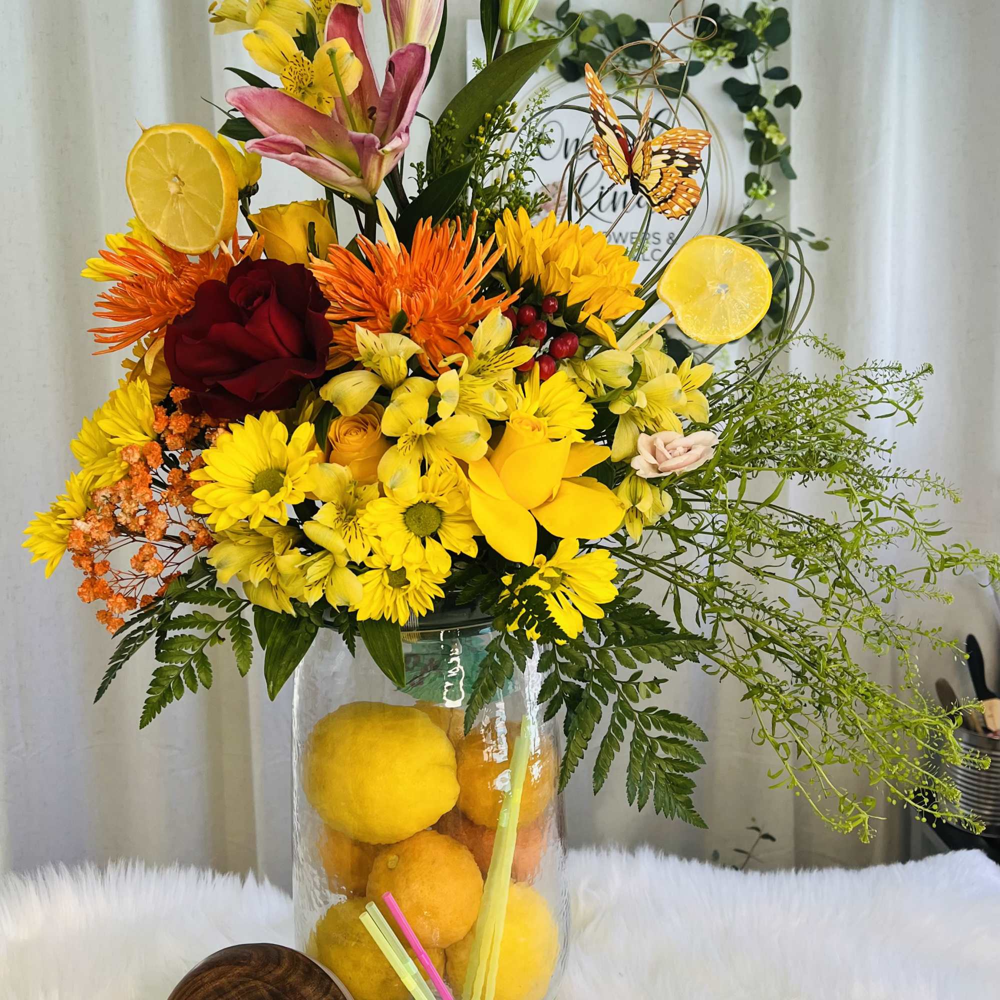 A vibrant and refreshing floral arrangement inspired by the brightness of a