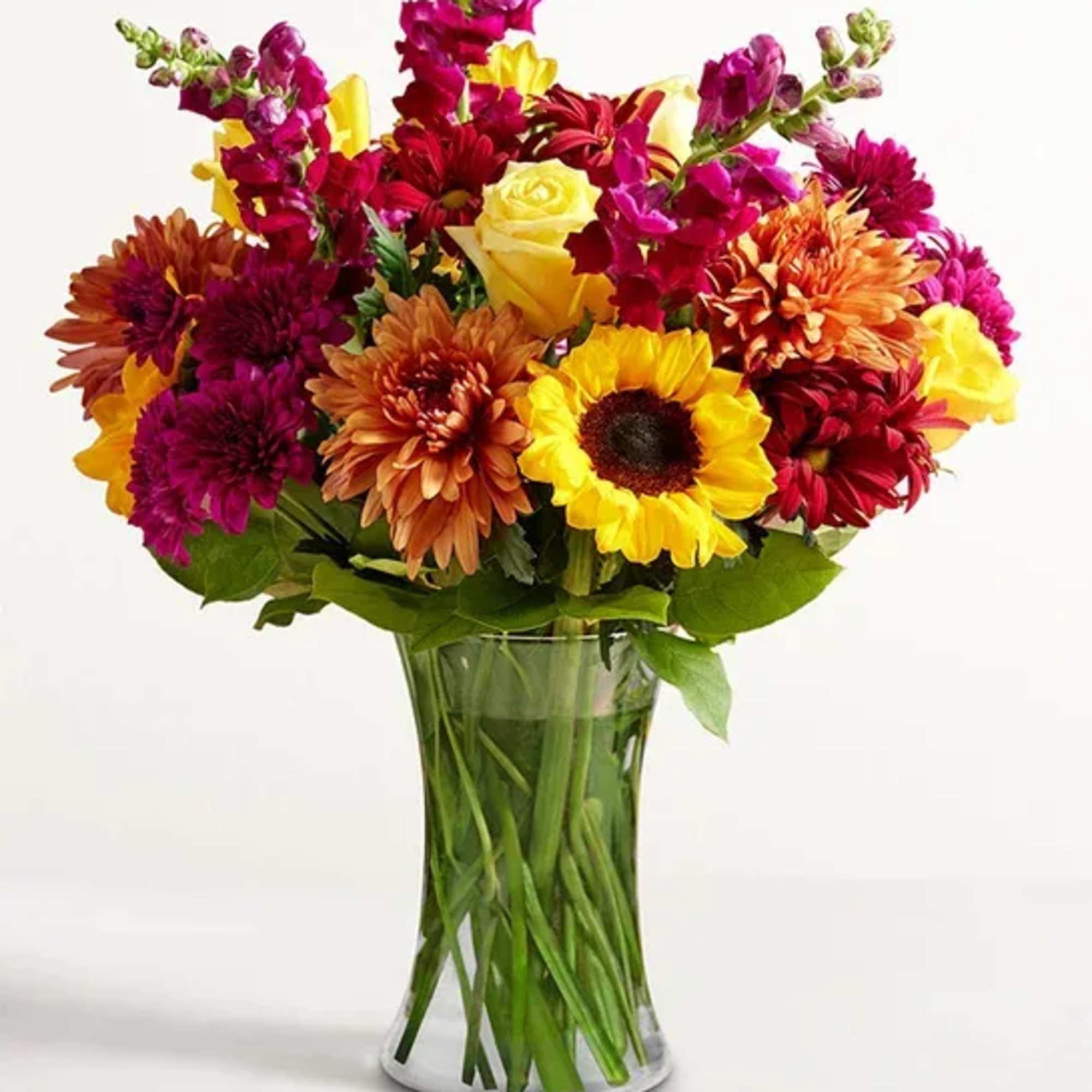 A beautiful tribute to autumn&rsquo;s beauty. Our colorful gathering of blooms in