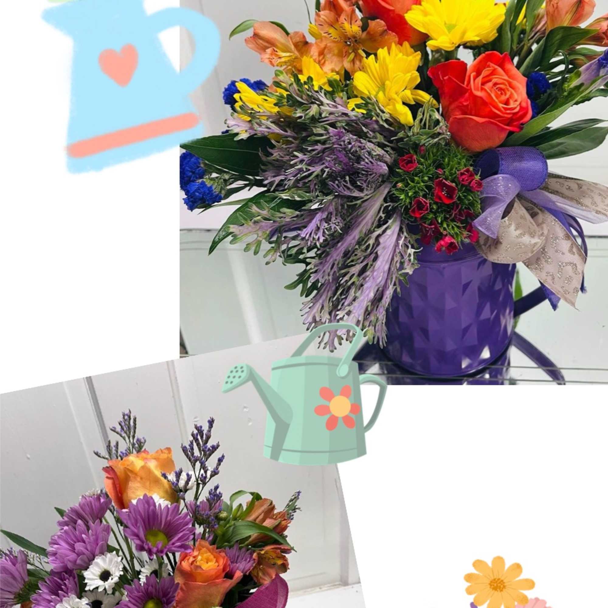We will design a sweet arrangement full of fresh flowers especially for
