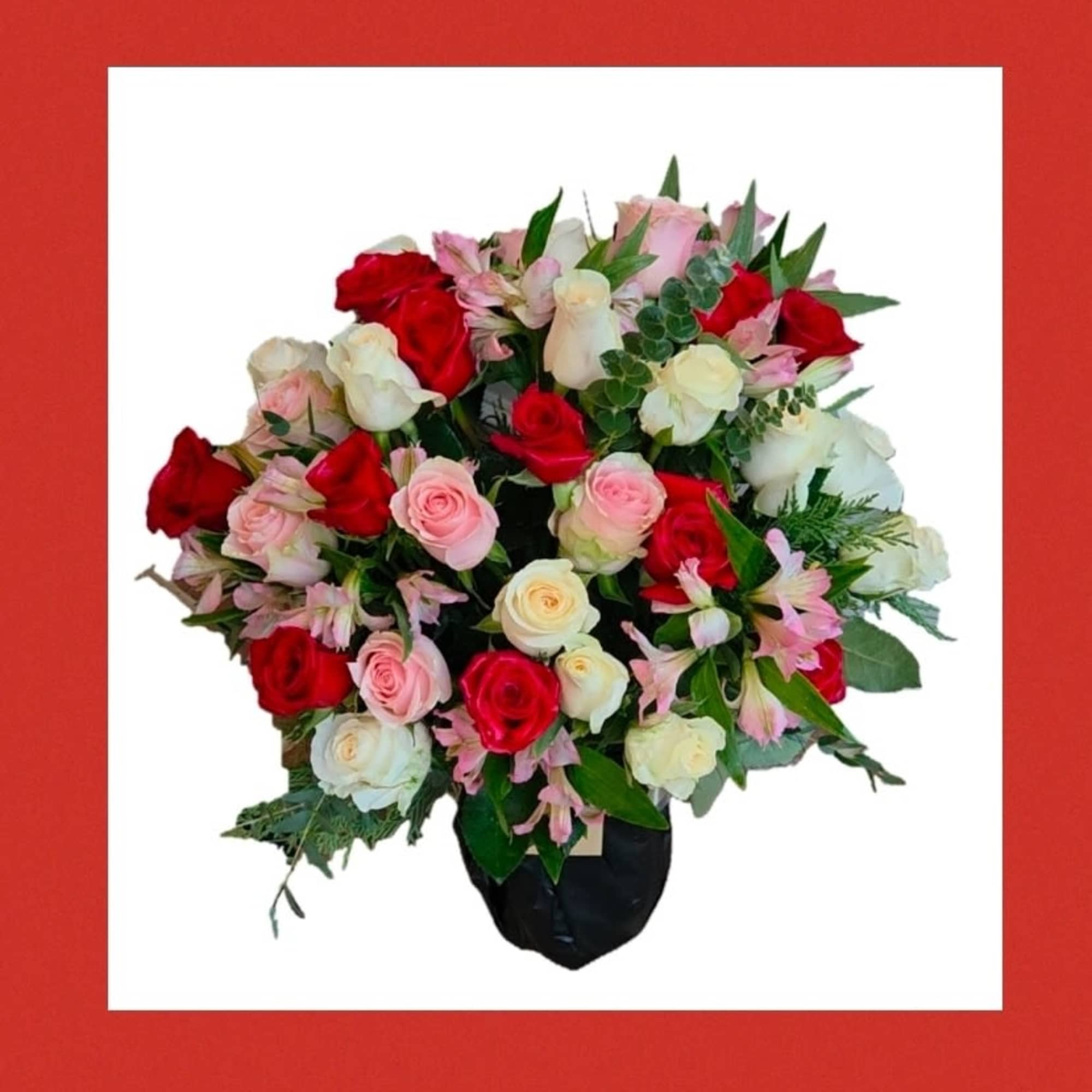 36 mix roses.
Can be made all red,pink or white