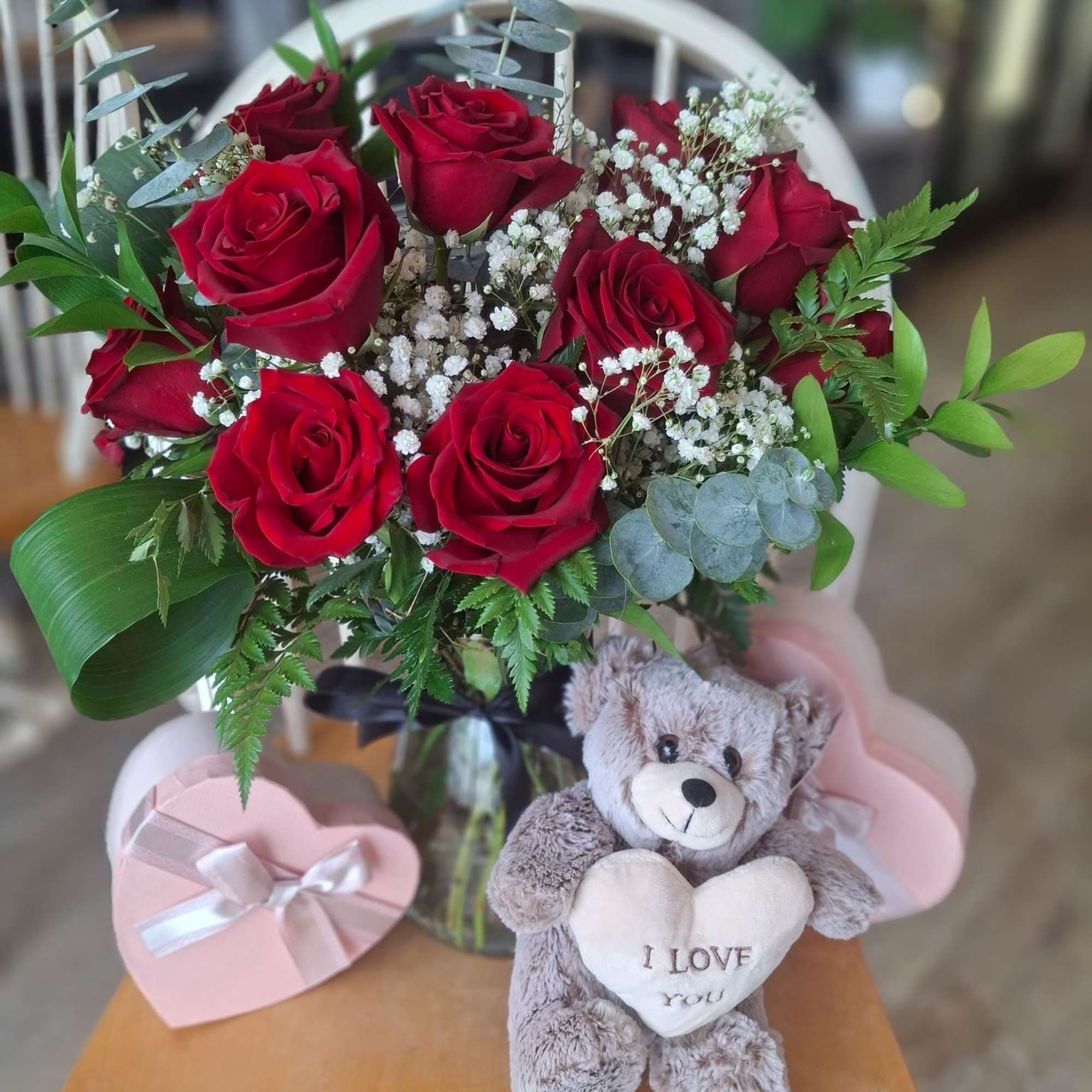Make Valentine's Day unforgettable with our classic red rose arrangements, thoughtfully designed