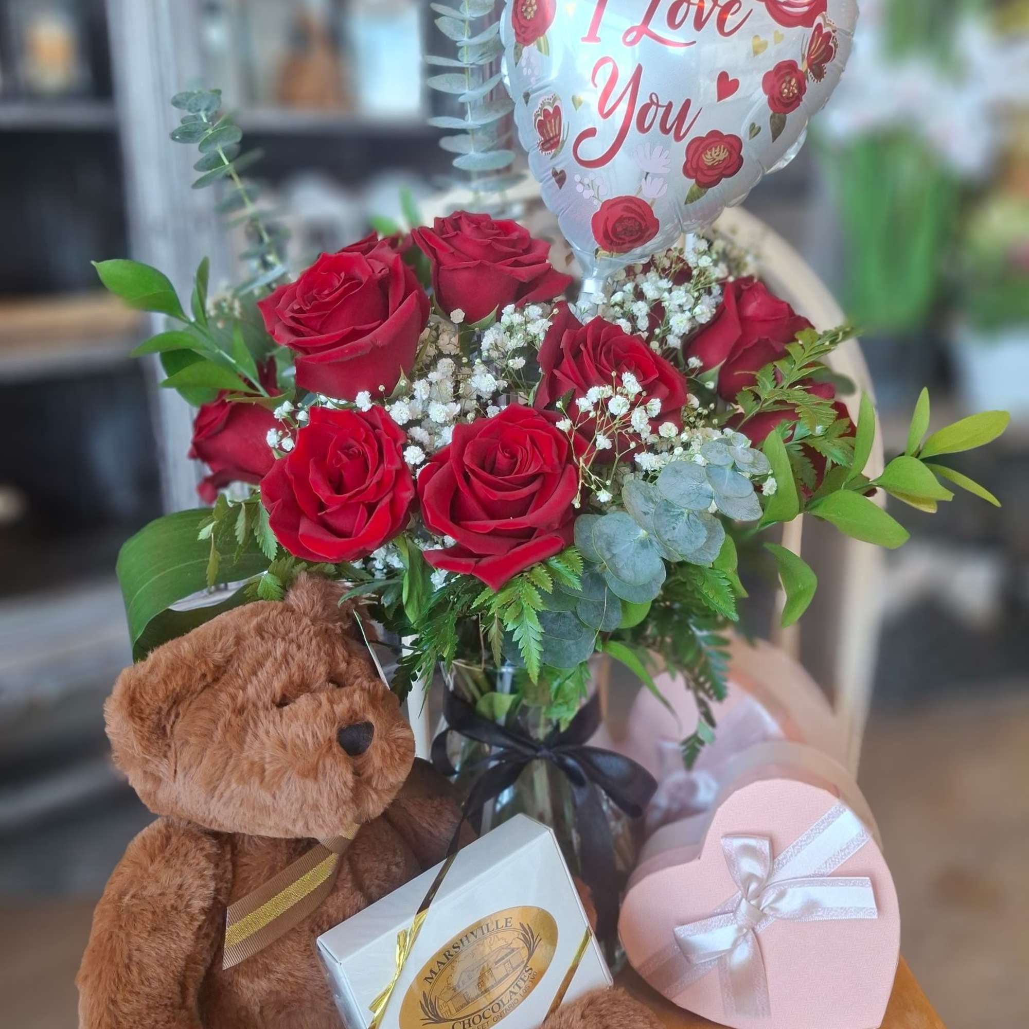 Make Valentine's Day unforgettable with our classic red rose arrangements, thoughtfully designed
