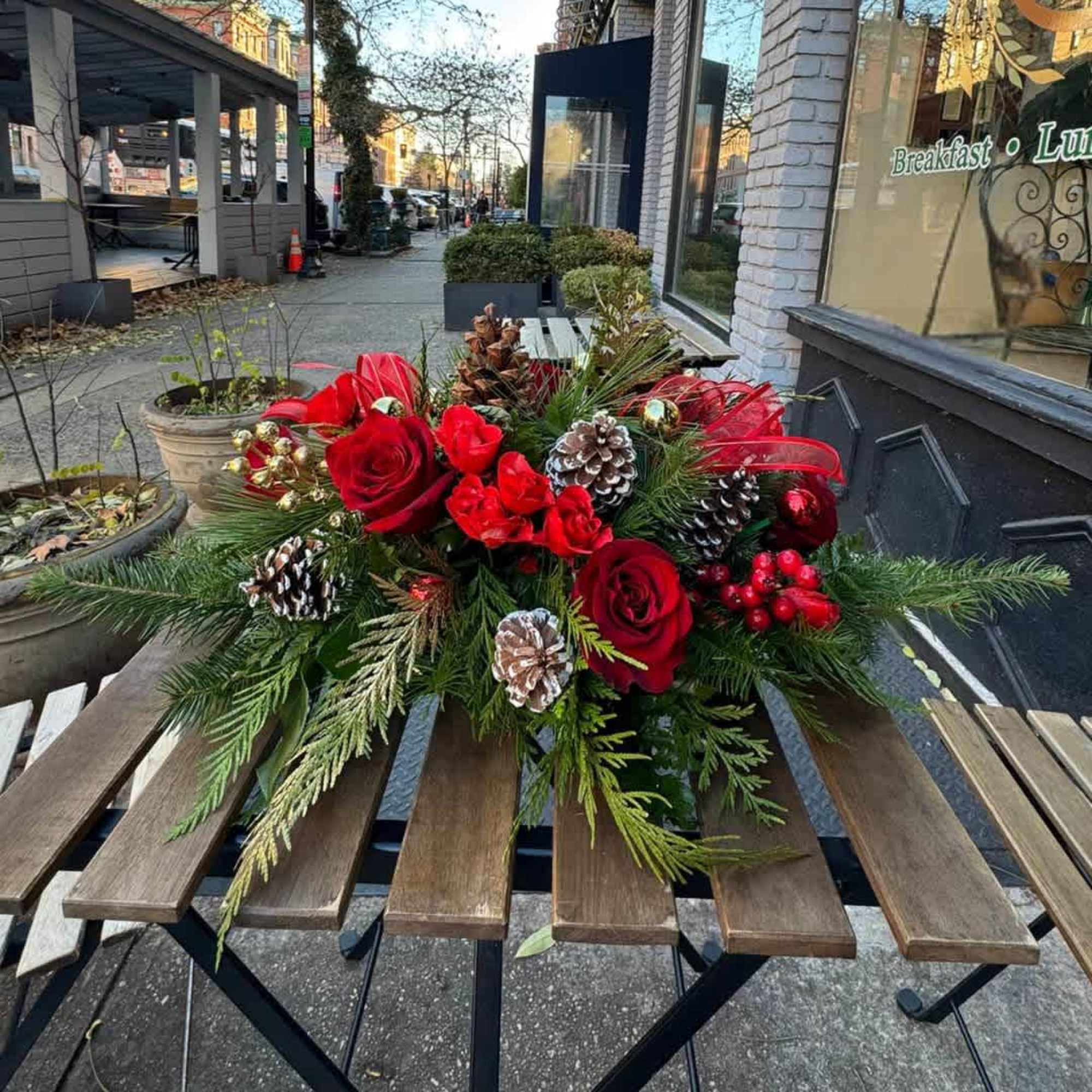 Classic Christmas, an elegant table arrangement designed to create a warm and