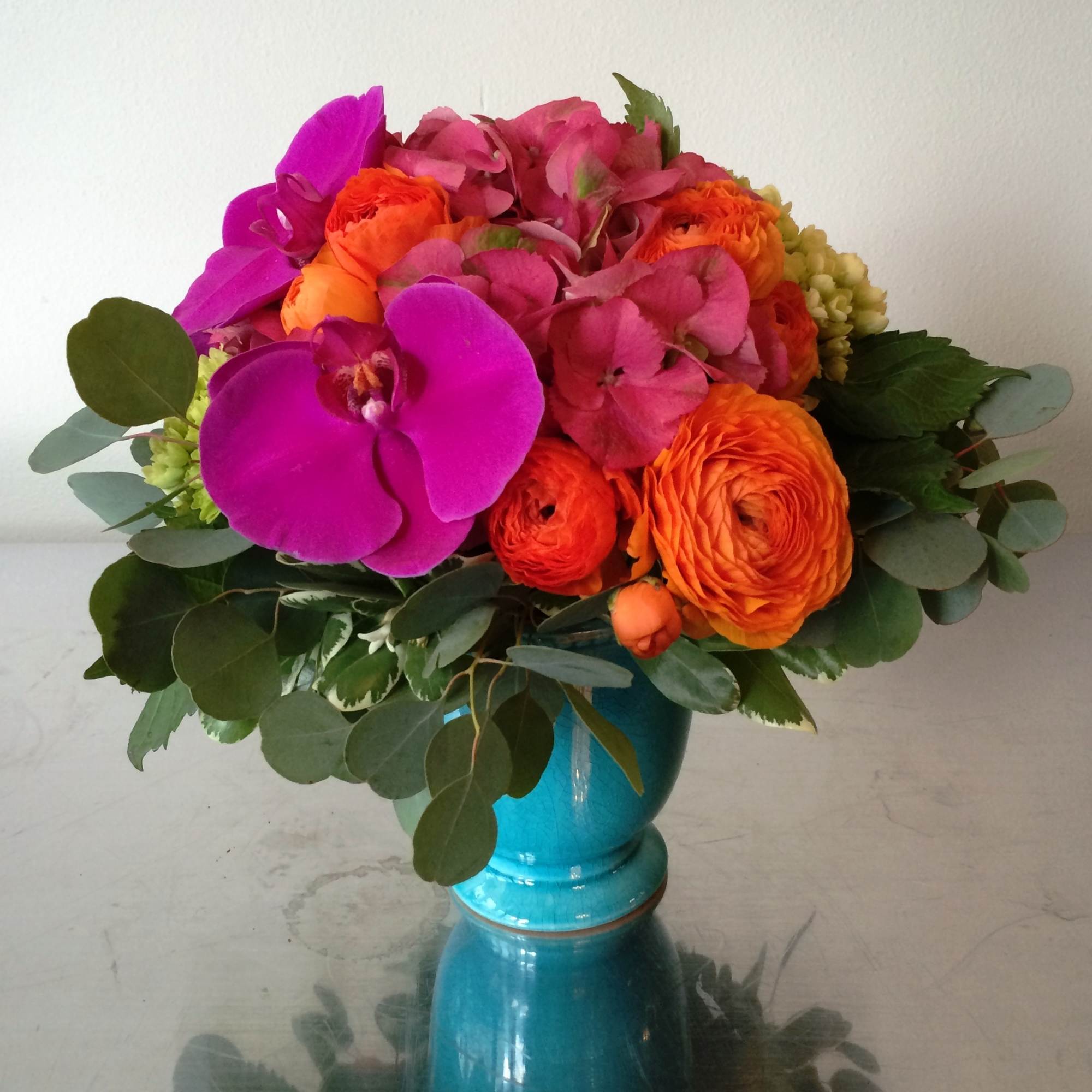 A large arrangement that is appropriately scaled for an office, living room