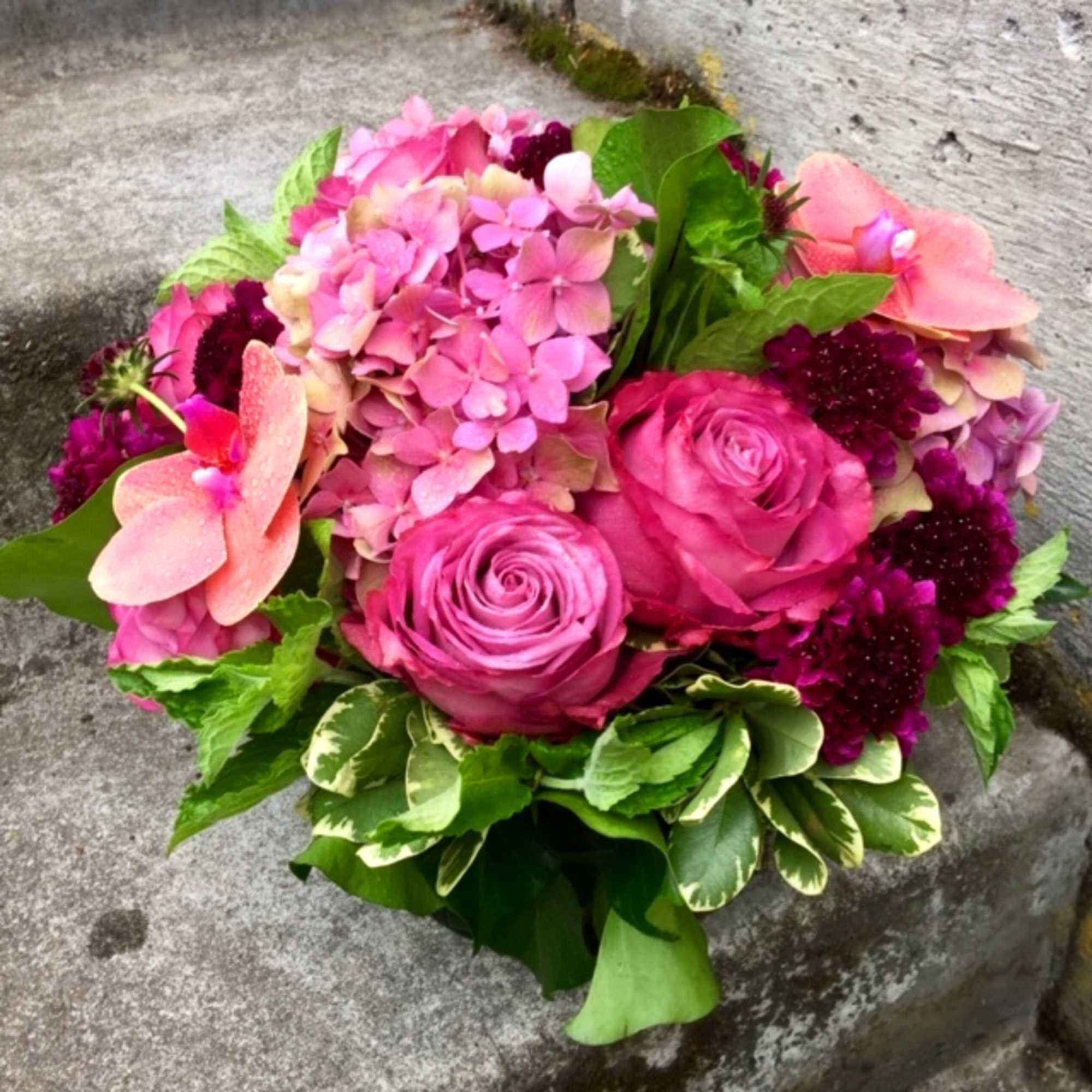 A large arrangement that is appropriately scaled for an office, living room