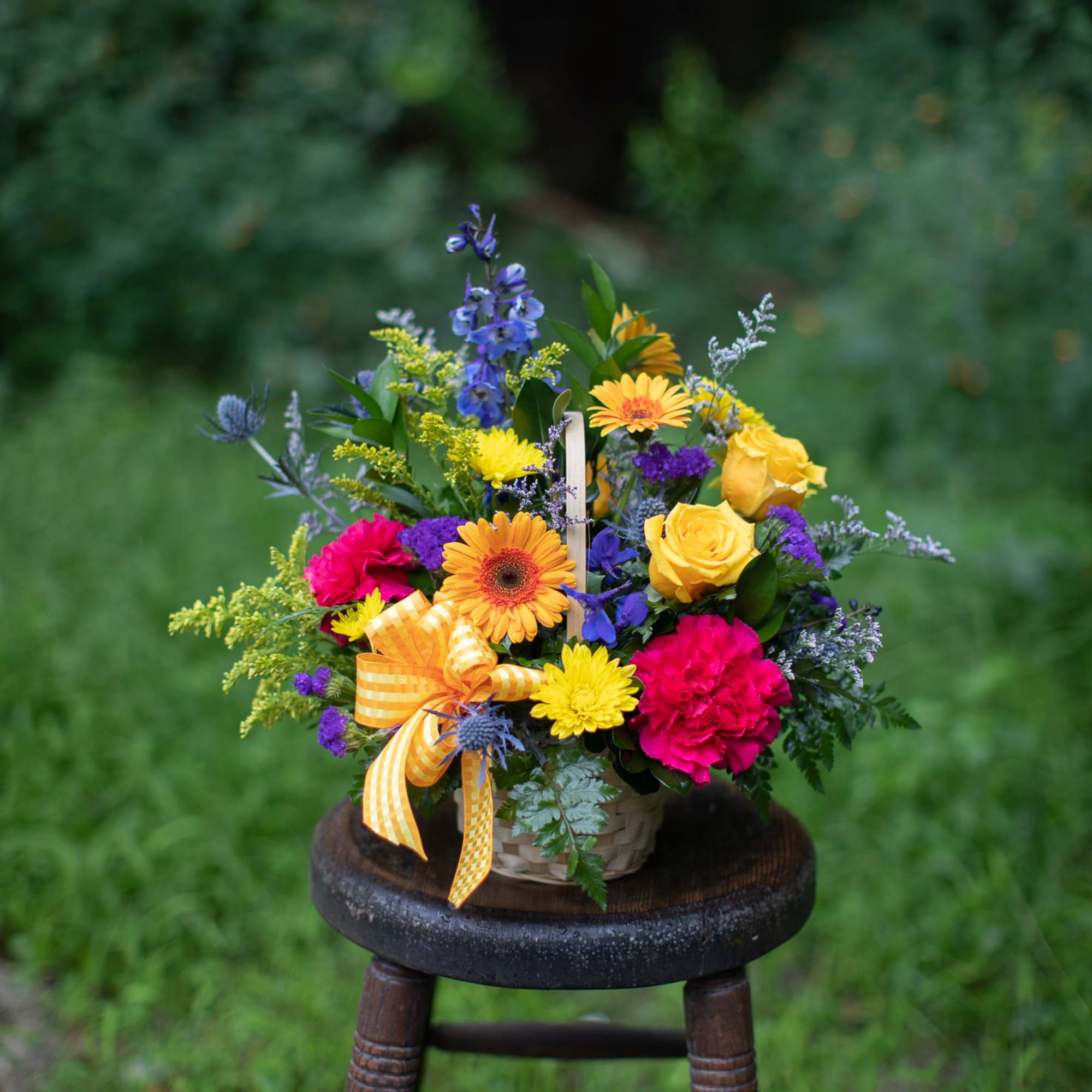 Basket of blooms for a special thank you. Great to send to