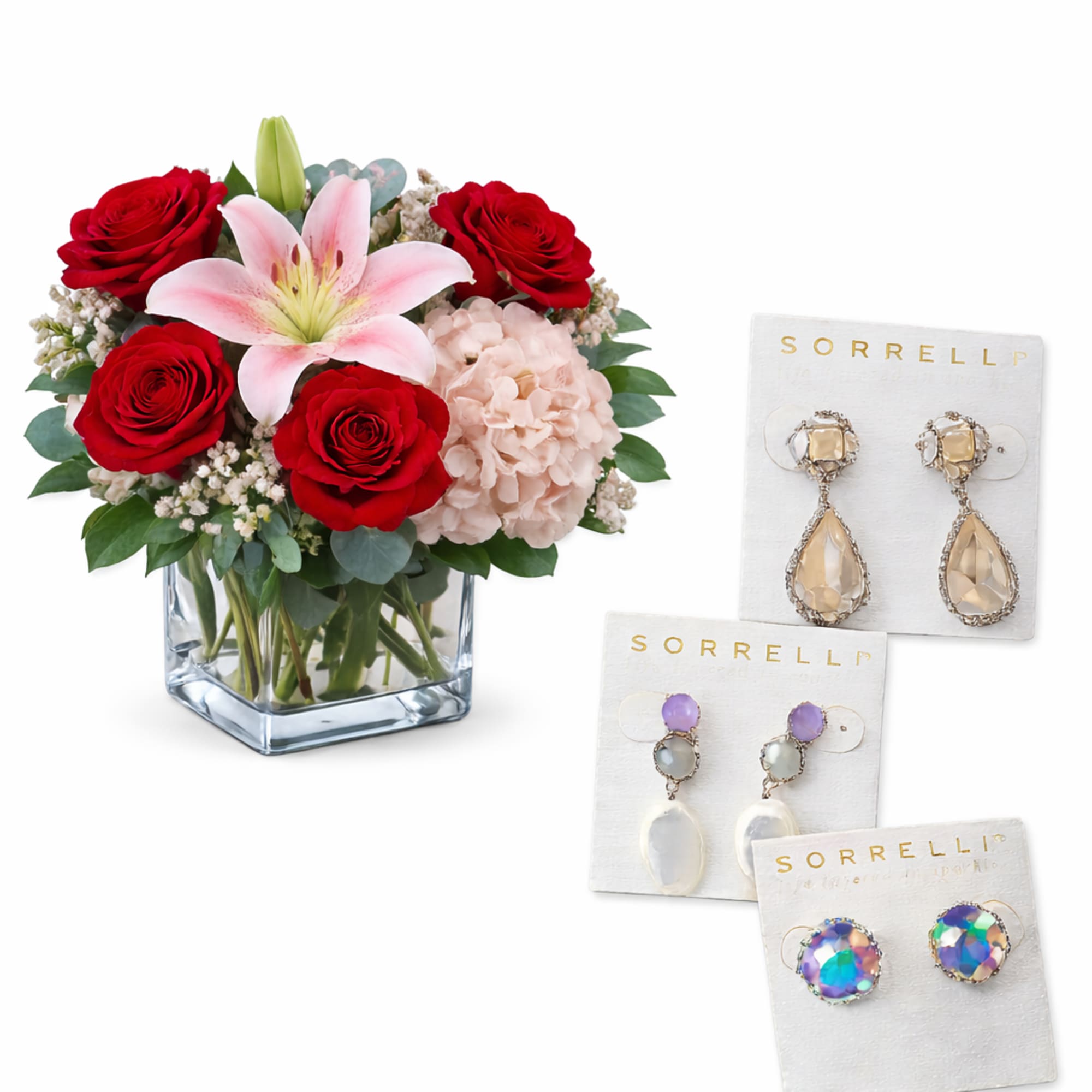 Package Options
 Standard Eternal Elegance &ndash; $199
&bull; Modern clear cube vase
&bull; 1