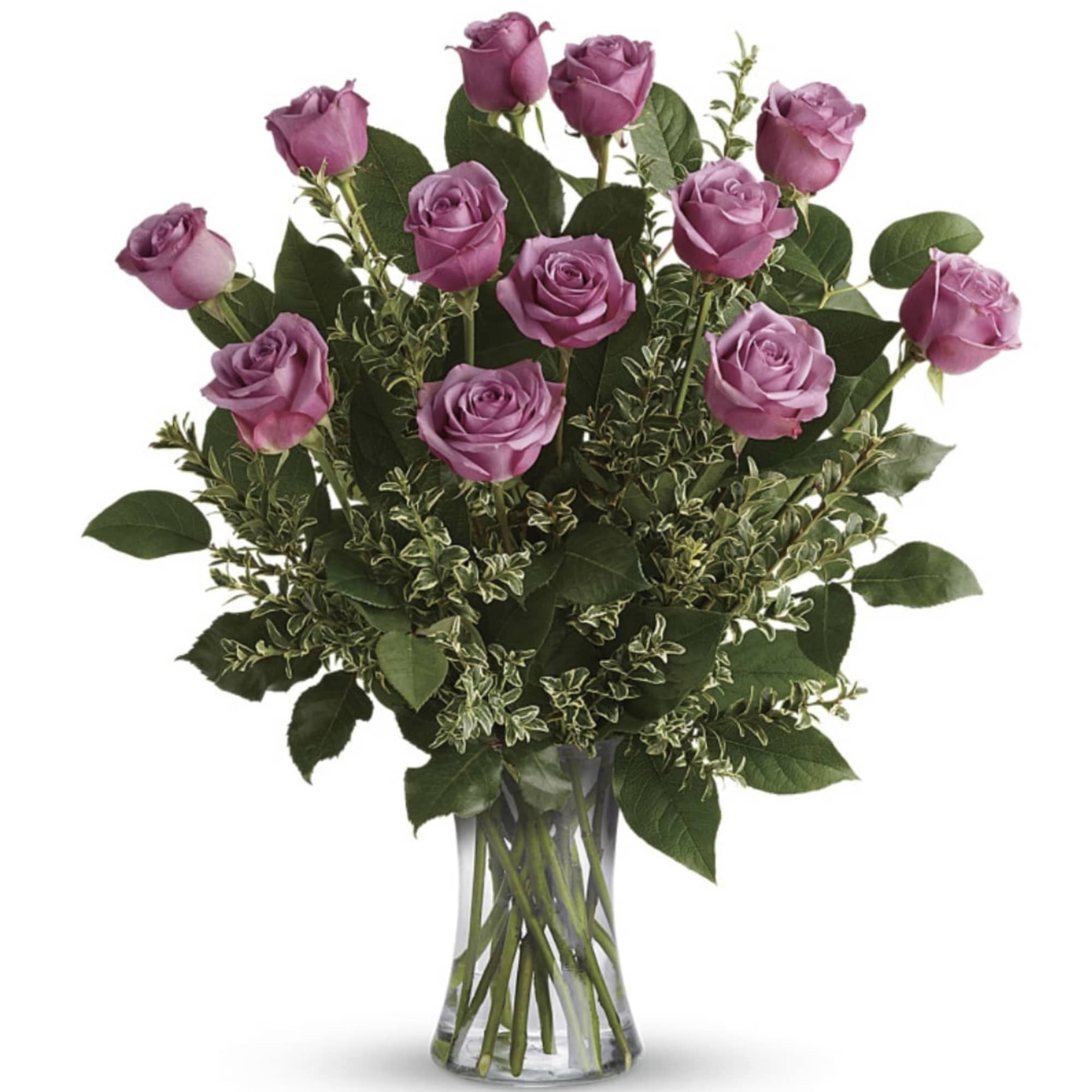 Standard includes 1 Dozen Lavender Roses

Local Same Day &amp; Express Flower Delivery

This