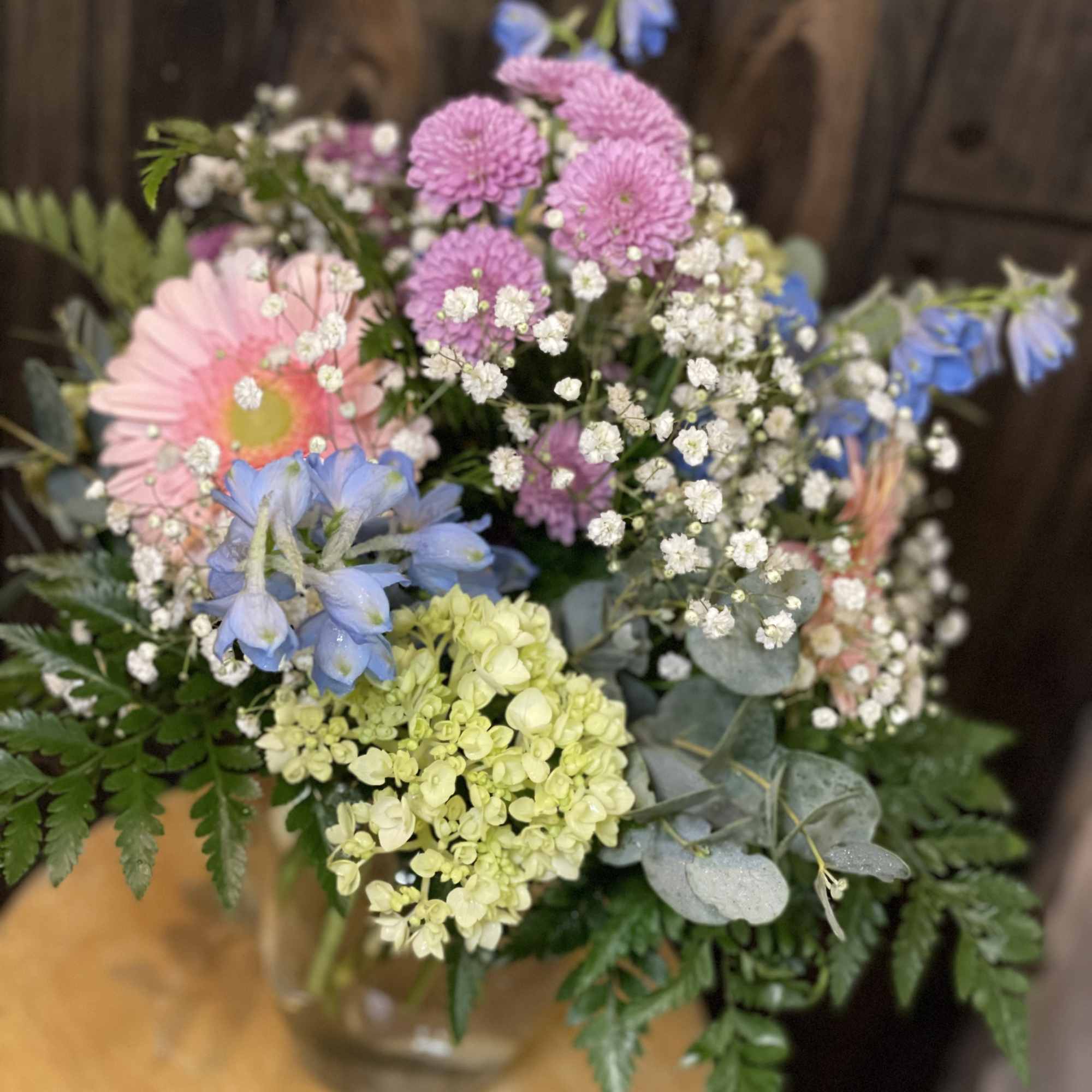 Pretty medium pastel bouquet fit for a Momma!  These cotton candy