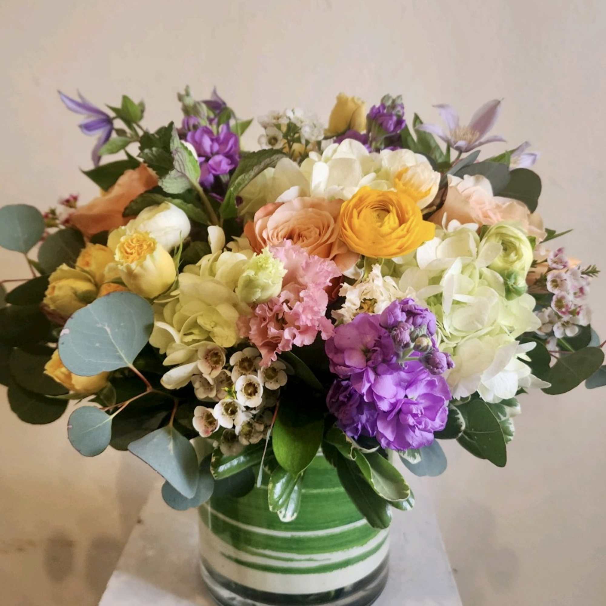 A collection of bright blooms in a fun range of colors, designed