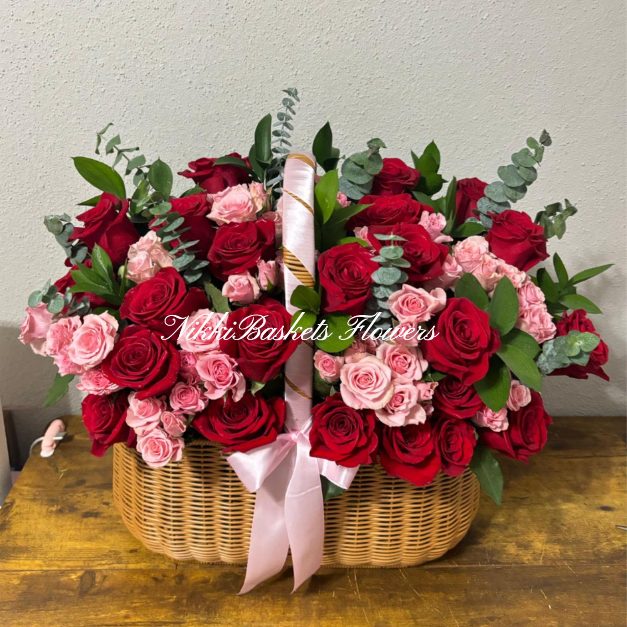 This stunning Luxury Rose Basket is designed to impress at first sight.