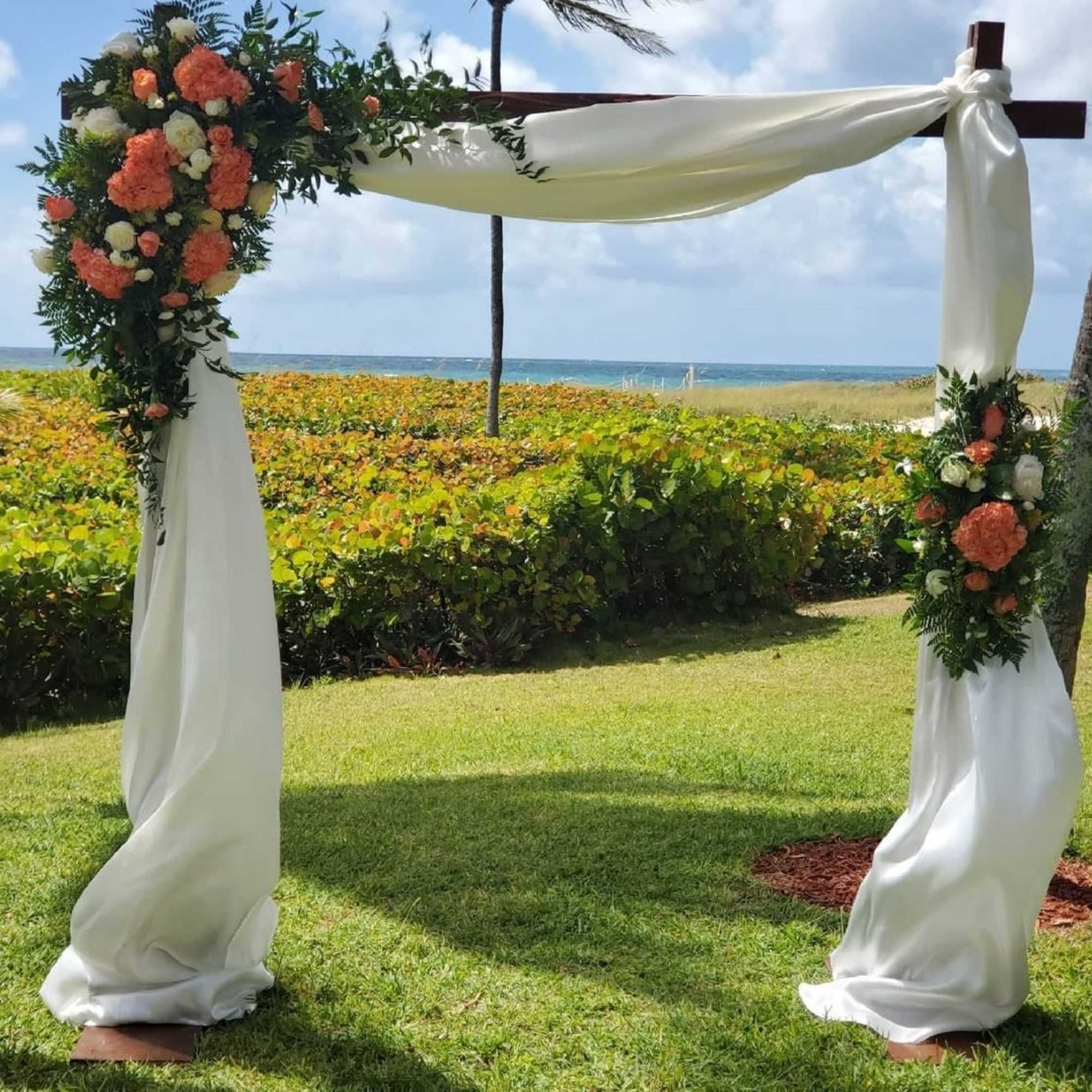 Floral Arches create a Romantic focal point, perfect for wedding ceremonies and
