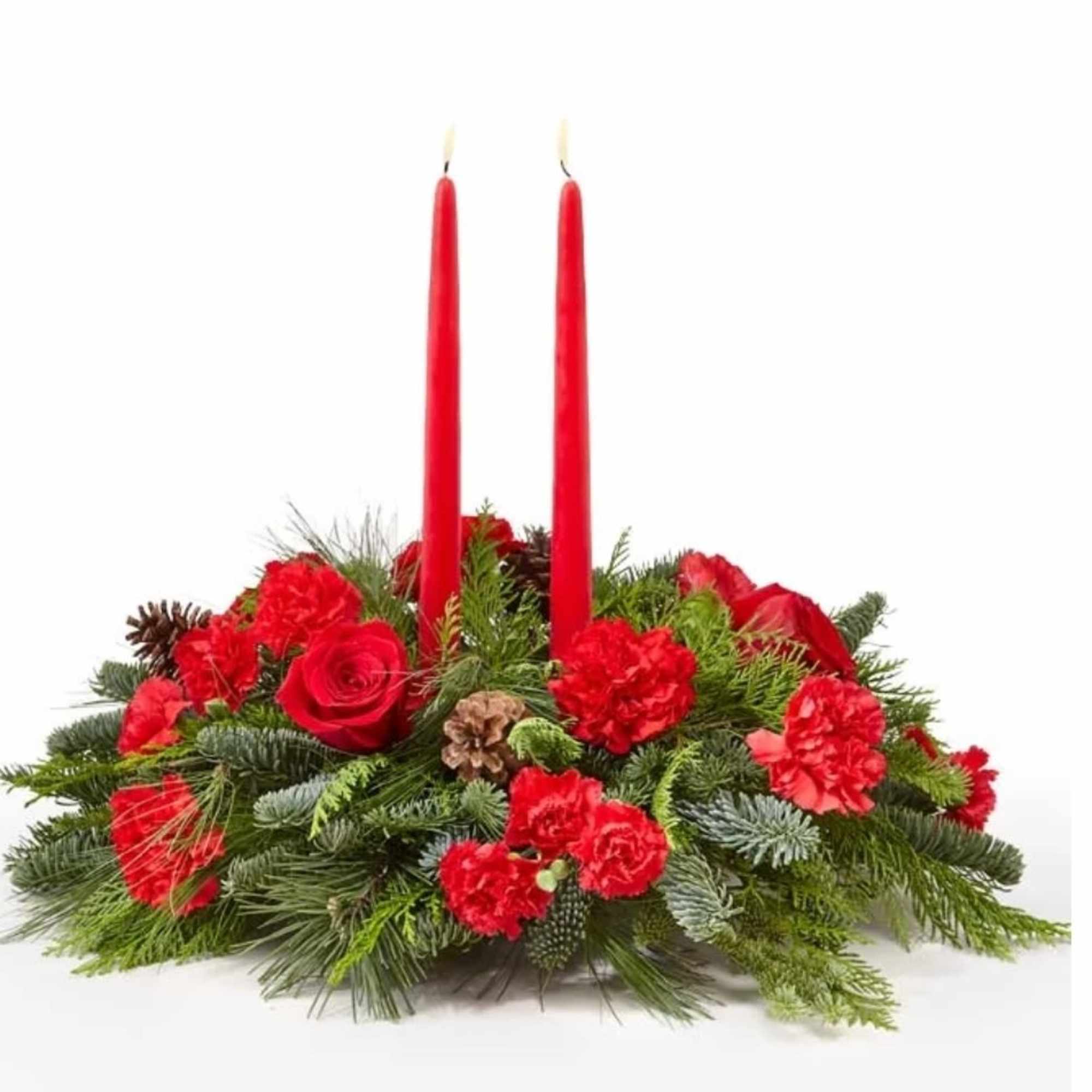 This classic Christmas Centerpiece conveys all the warmth, joy and beauty of