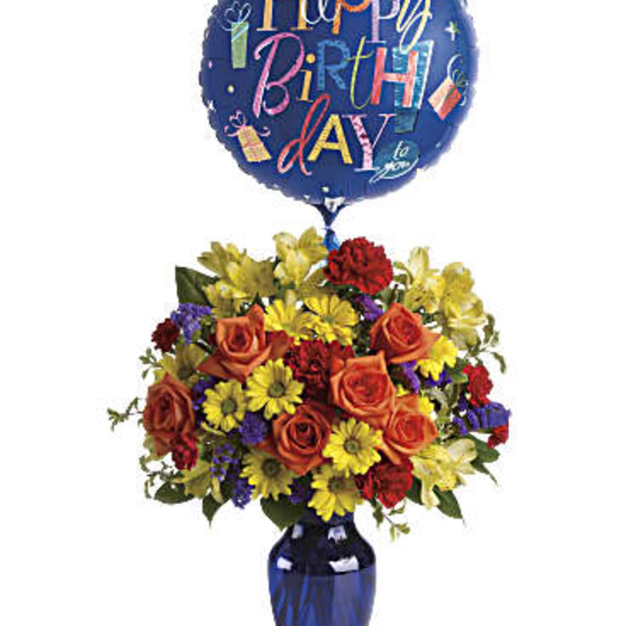 Make birthday spirits soar by sending this fabulously fun birthday bouquet and