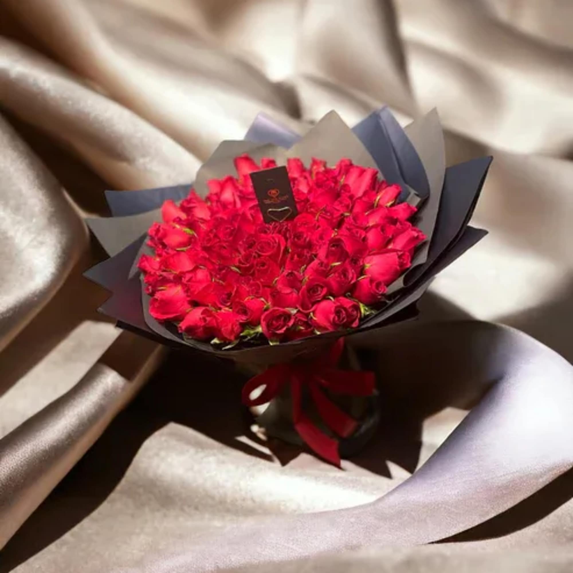 Picked fresh from the farm, 100 stems of our premium red roses