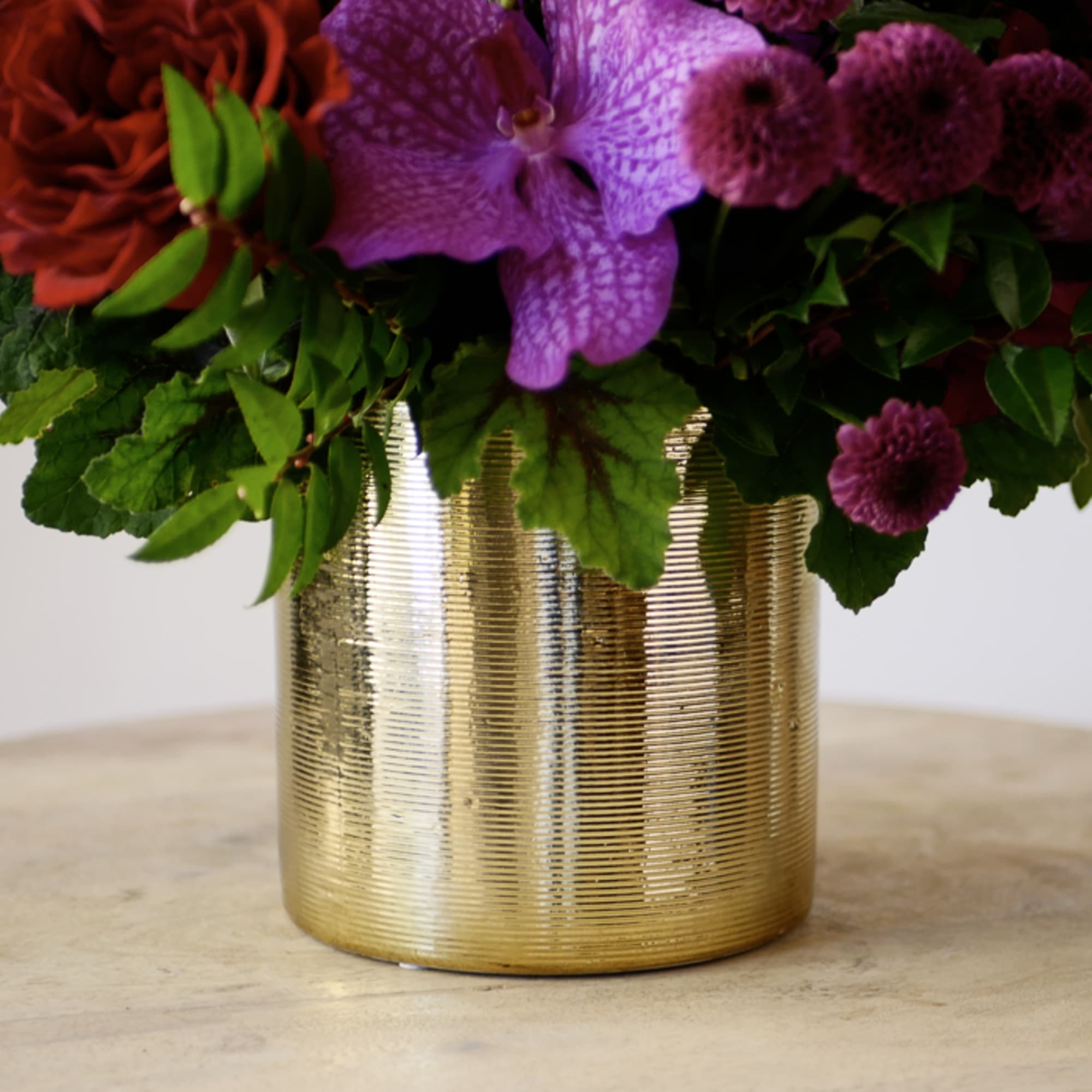 Velvet Obsession is a striking Valentine&rsquo;s Day arrangement designed to make a