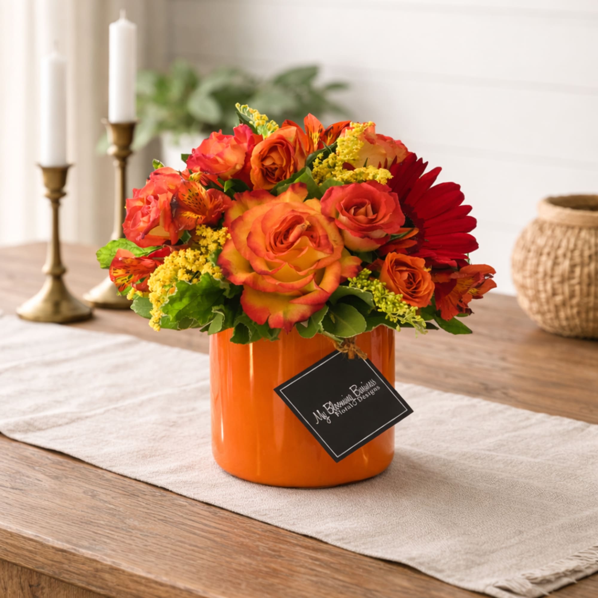 Bring the warmth of golden hour indoors with Sienna, a radiant floral