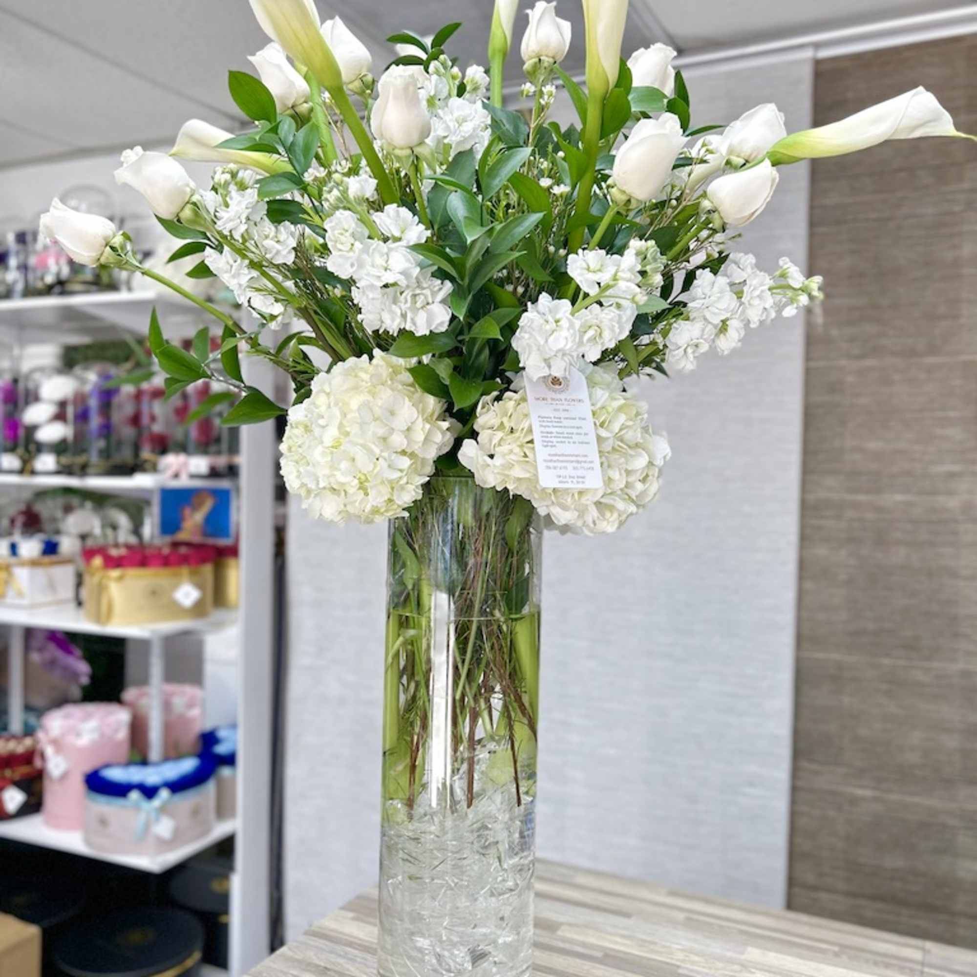 Zantedeschias Flower Bouquet: Tall and Elegant calla lilies arrangement accented with calla