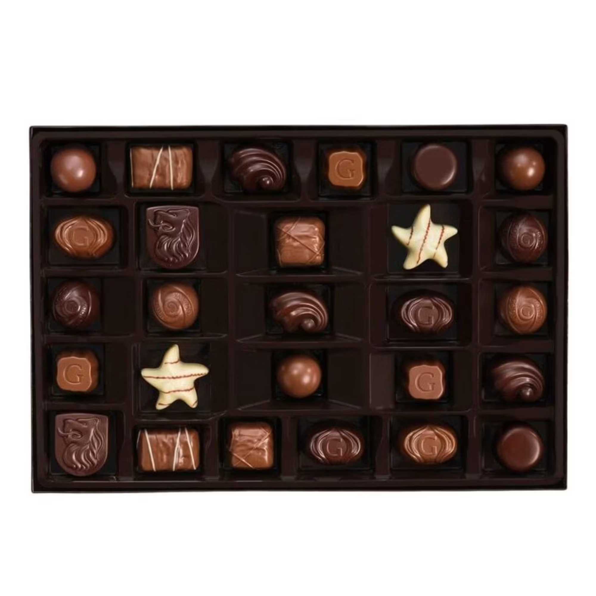 Celebrate love with the GODIVA Goldmark Gift Box&mdash;a 27-piece assortment of milk