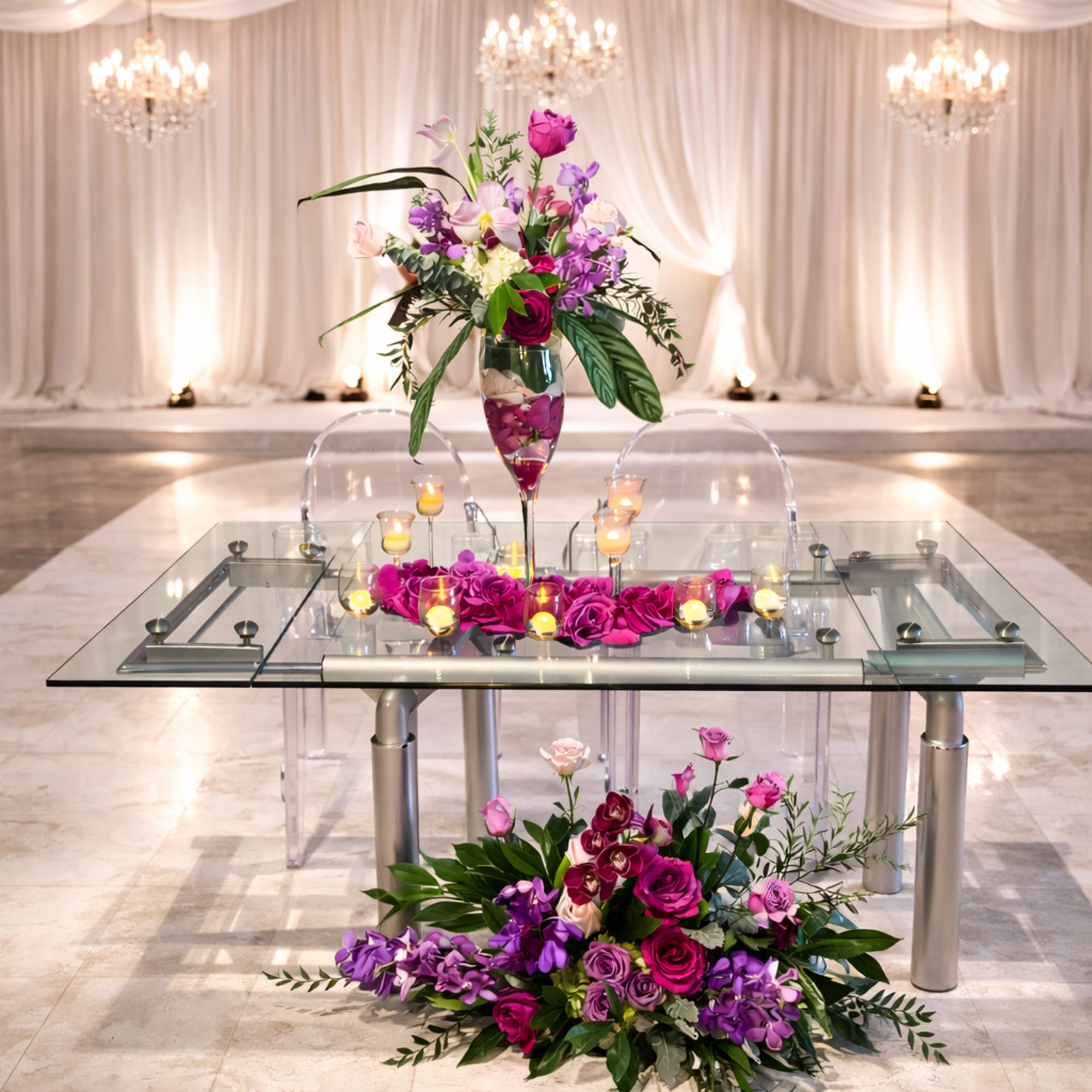 A breathtaking display of exotic and carefully curated florals, designed to elevate