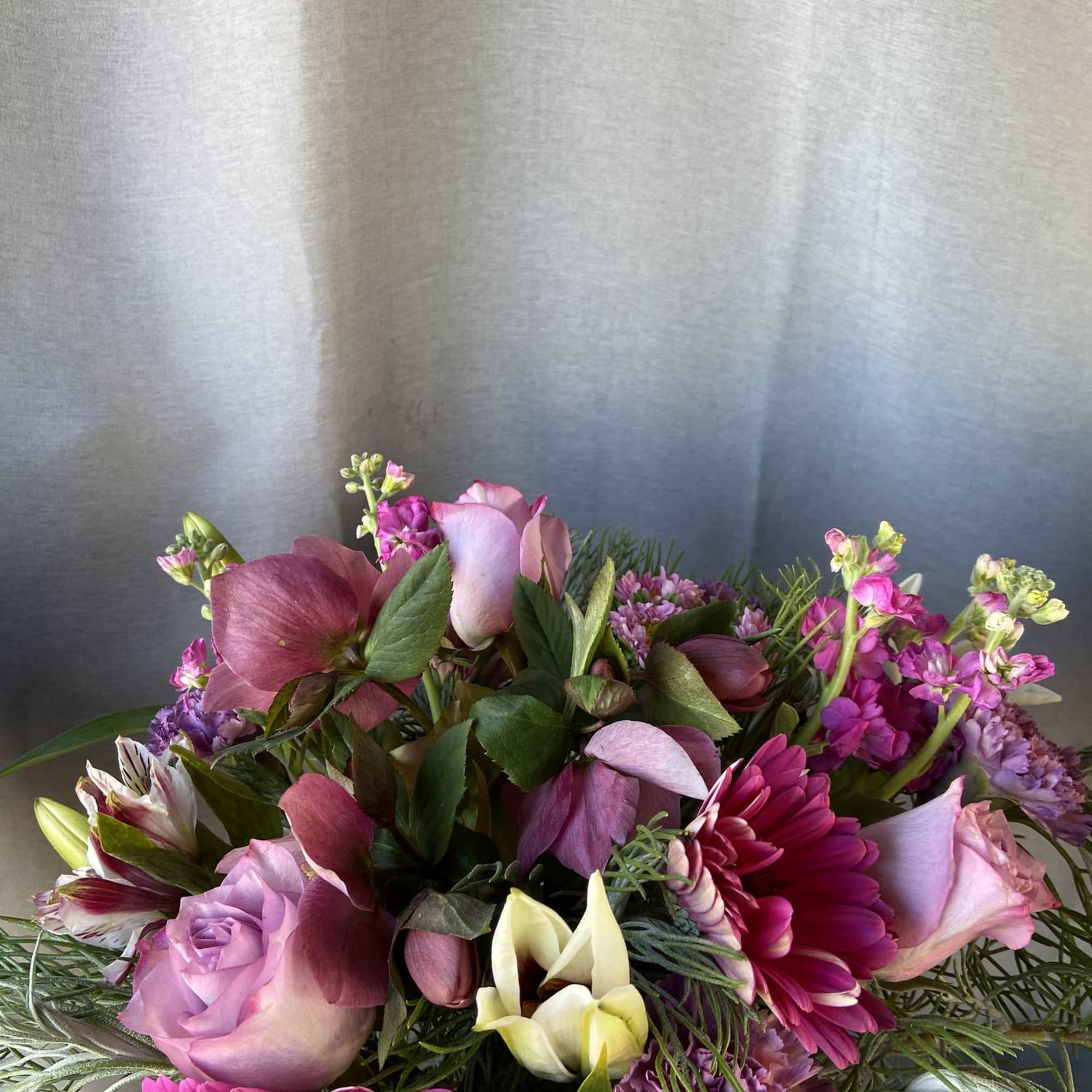  Fresh picked flowers in a ray of purple and lavenders 