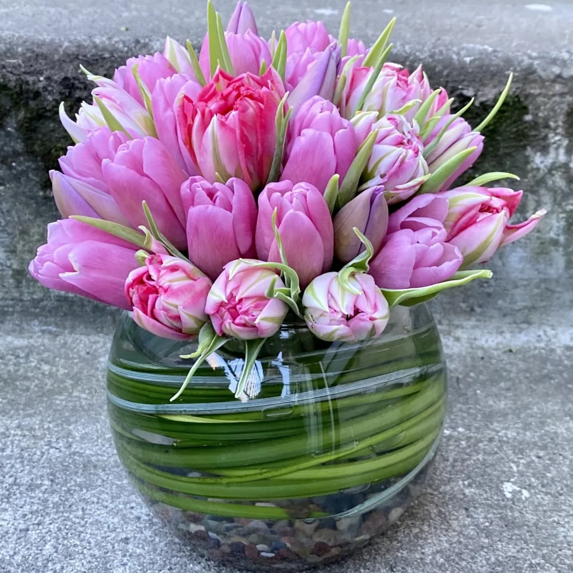 Our Tulip Bowl is a refined celebration of spring, designed to highlight