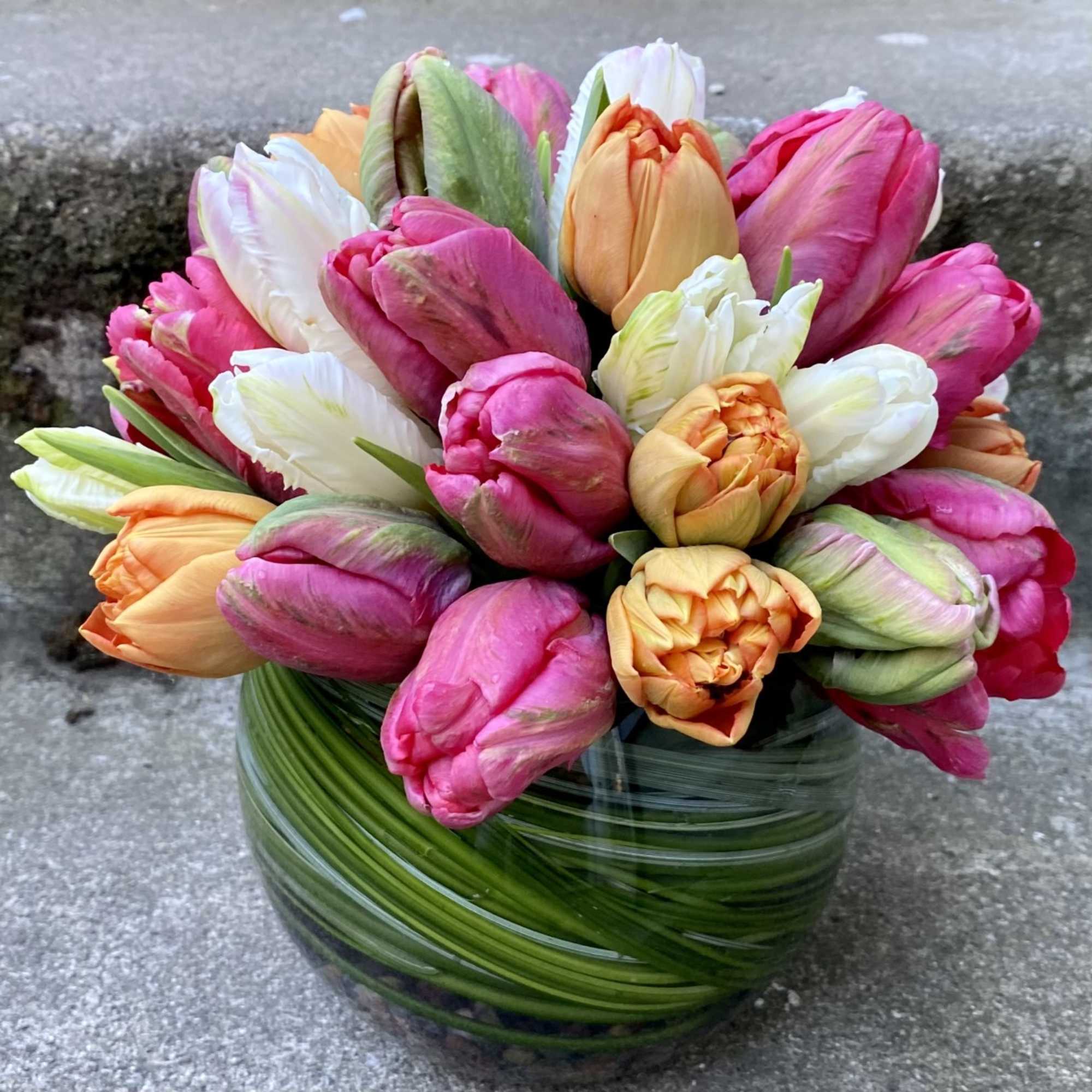 Our Tulip Bowl is a refined celebration of spring, designed to highlight
