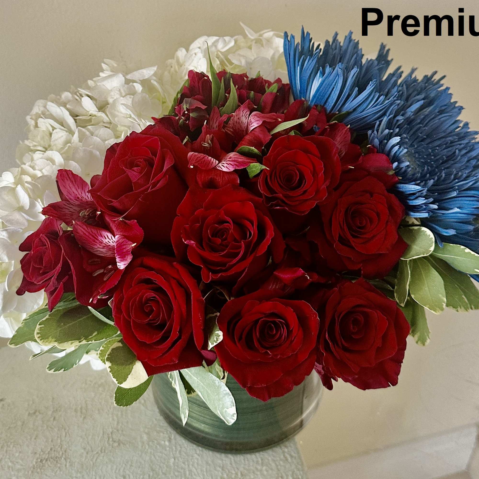 The symbolized colors of the United States for Citizenship. Red, White and