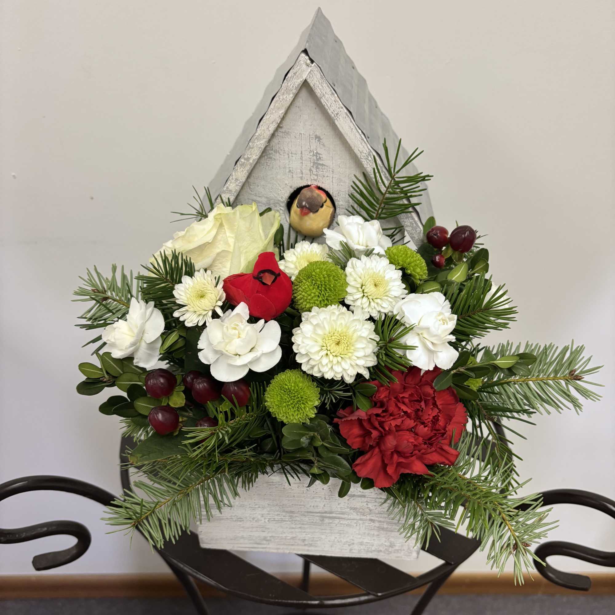 This delightfully adorable keepsake birdhouse style wooden planter is packed full of