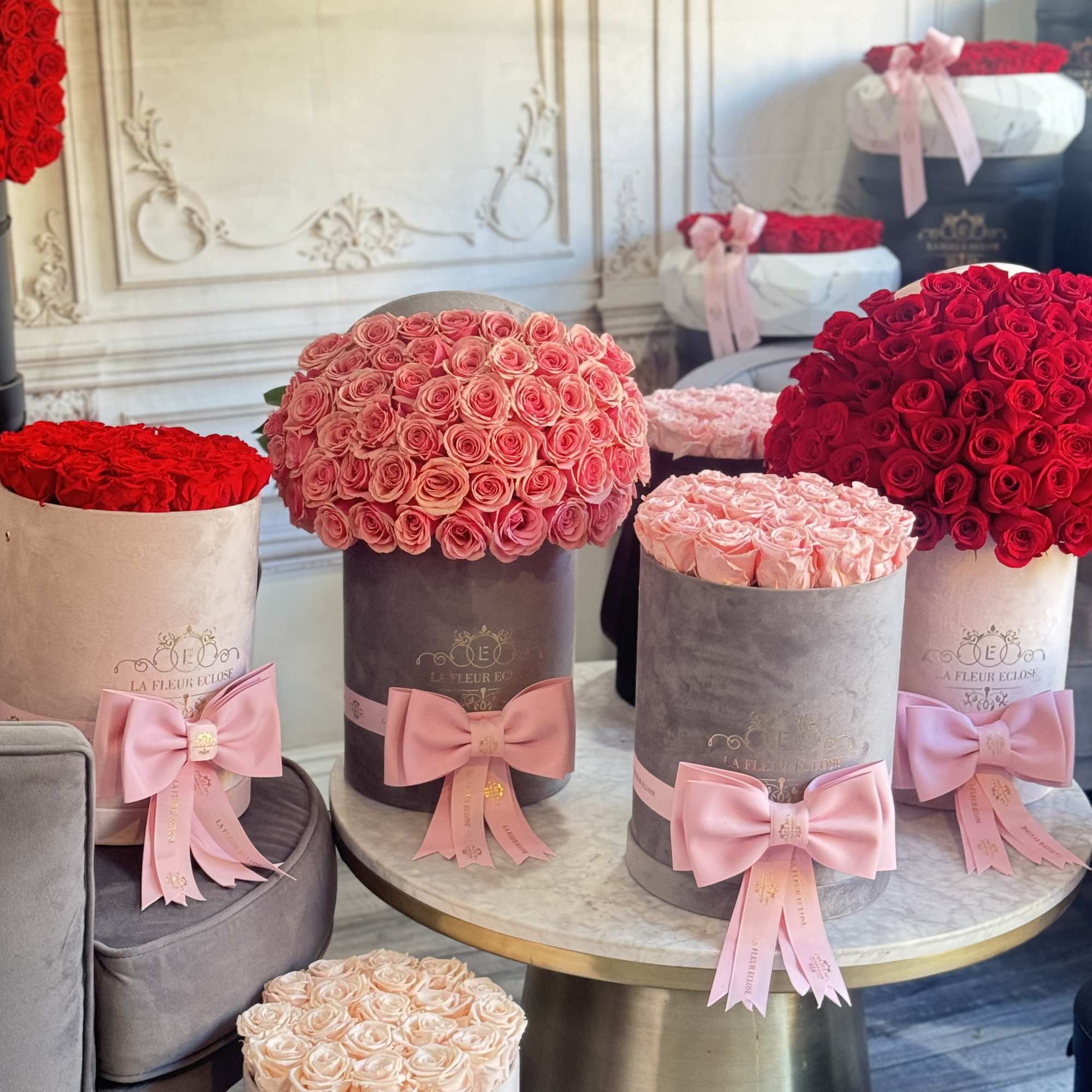 Pink preserved roses 