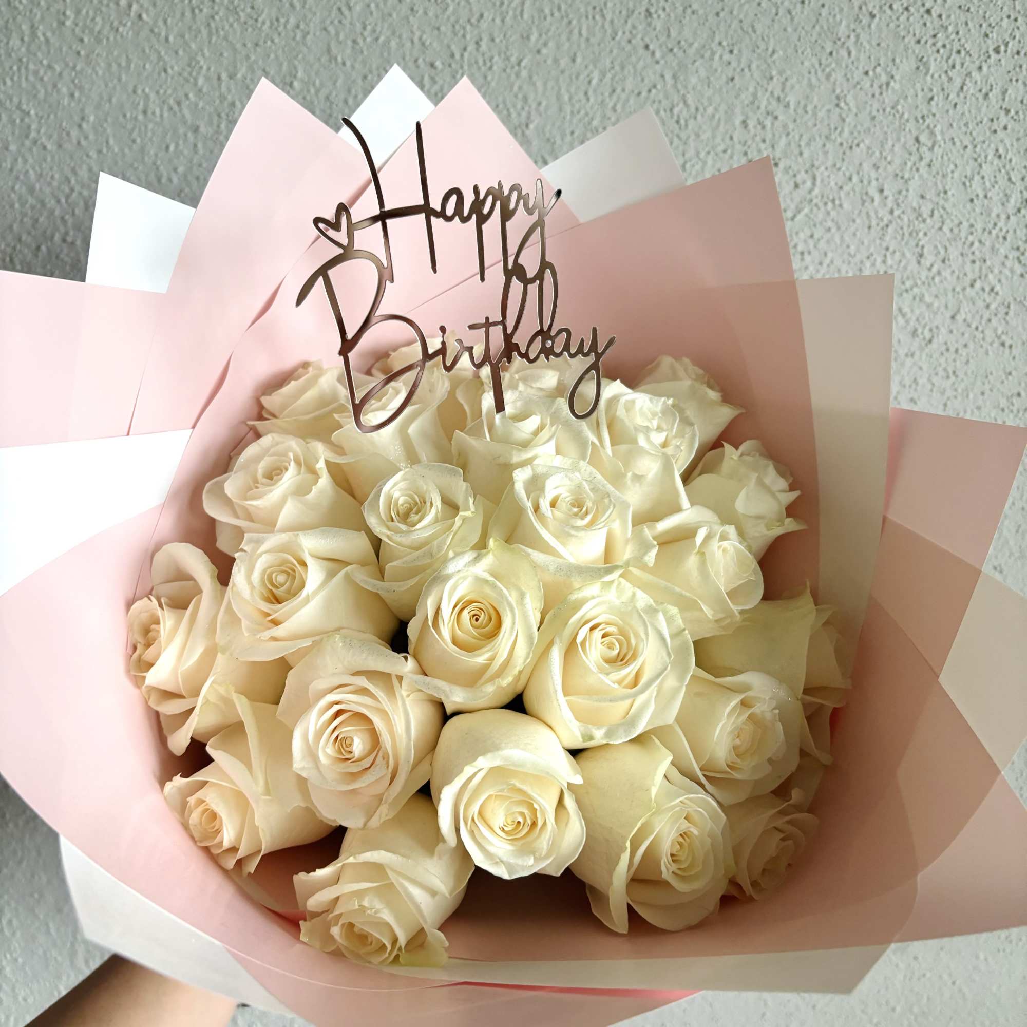 White roses. Choose your own paper at check out