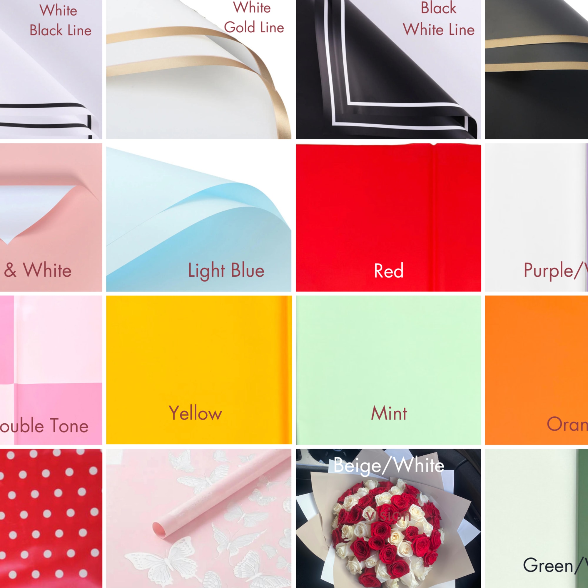 White roses. Choose your own paper at check out