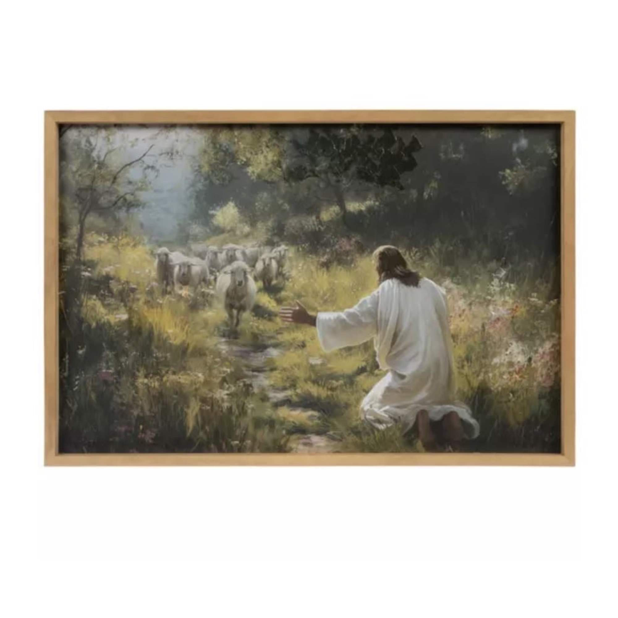 Point others to your Savior by displaying Jesus &amp; The Flock Wood