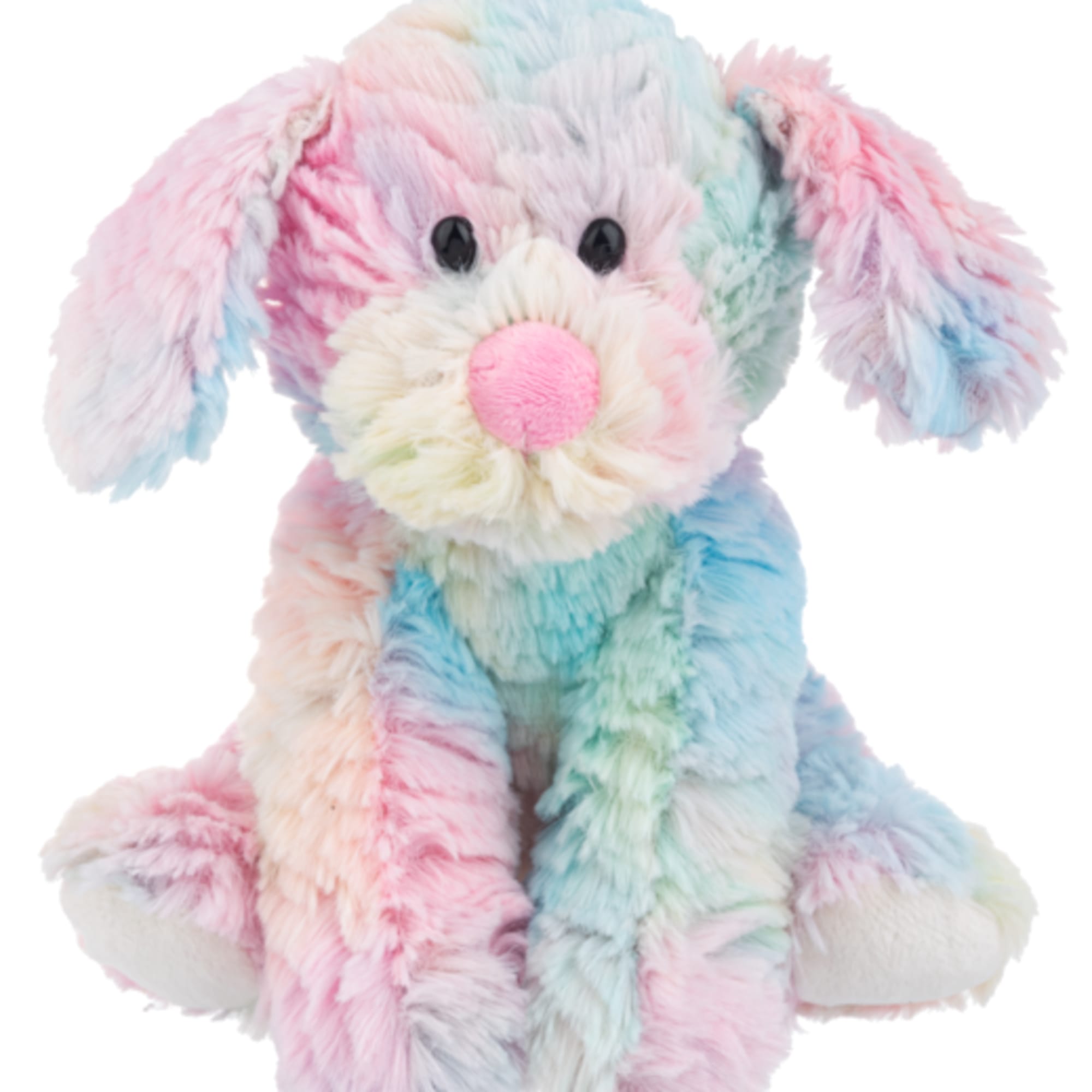Cute and soft 8-inch puppy dog. Comes in a Brown tie-dye.