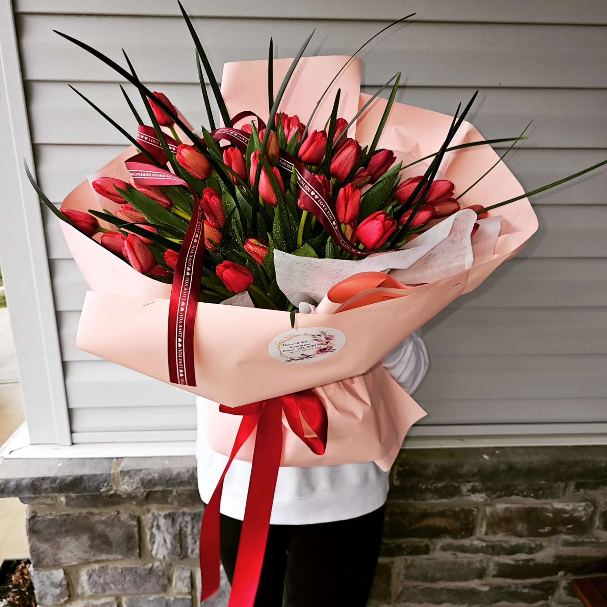 Gorgeous bouquet of red tulips. The most popular flower of spring! On