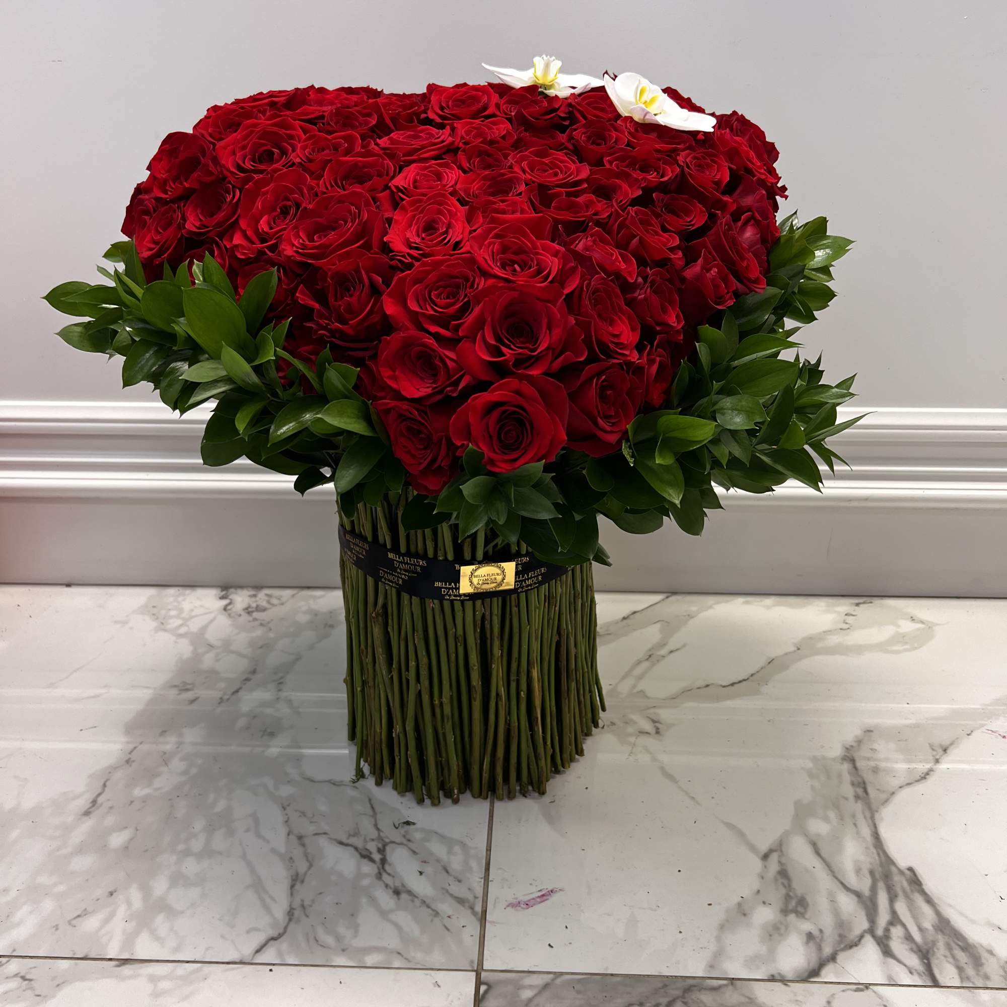 Wow your sweetheart this year with this amazing luxurious rose heart bouquet