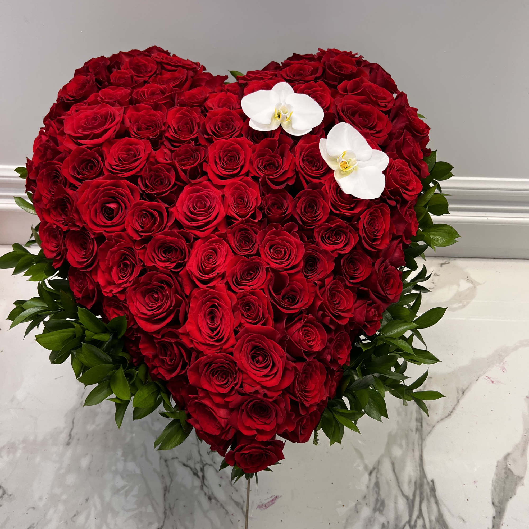 Wow your sweetheart this year with this amazing luxurious rose heart bouquet