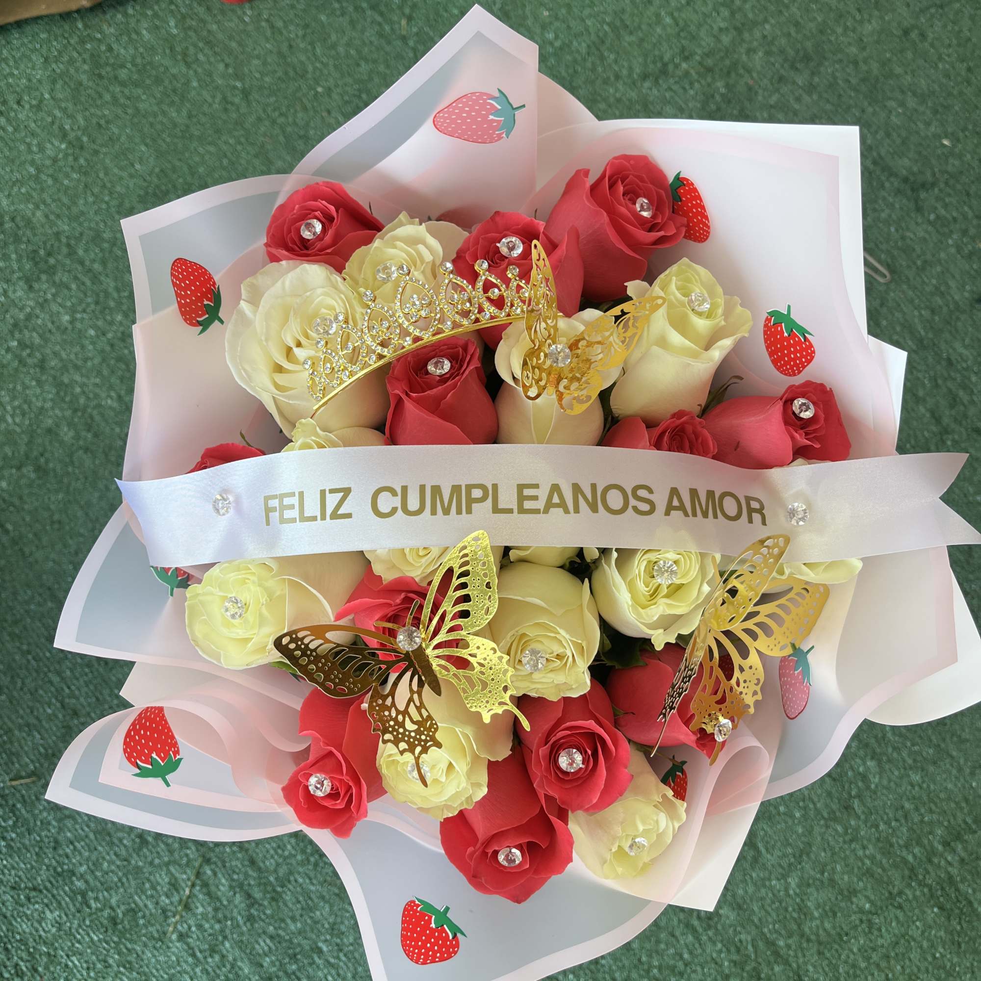 Crown and butterflies are added in addition to gems and sash, 1-5