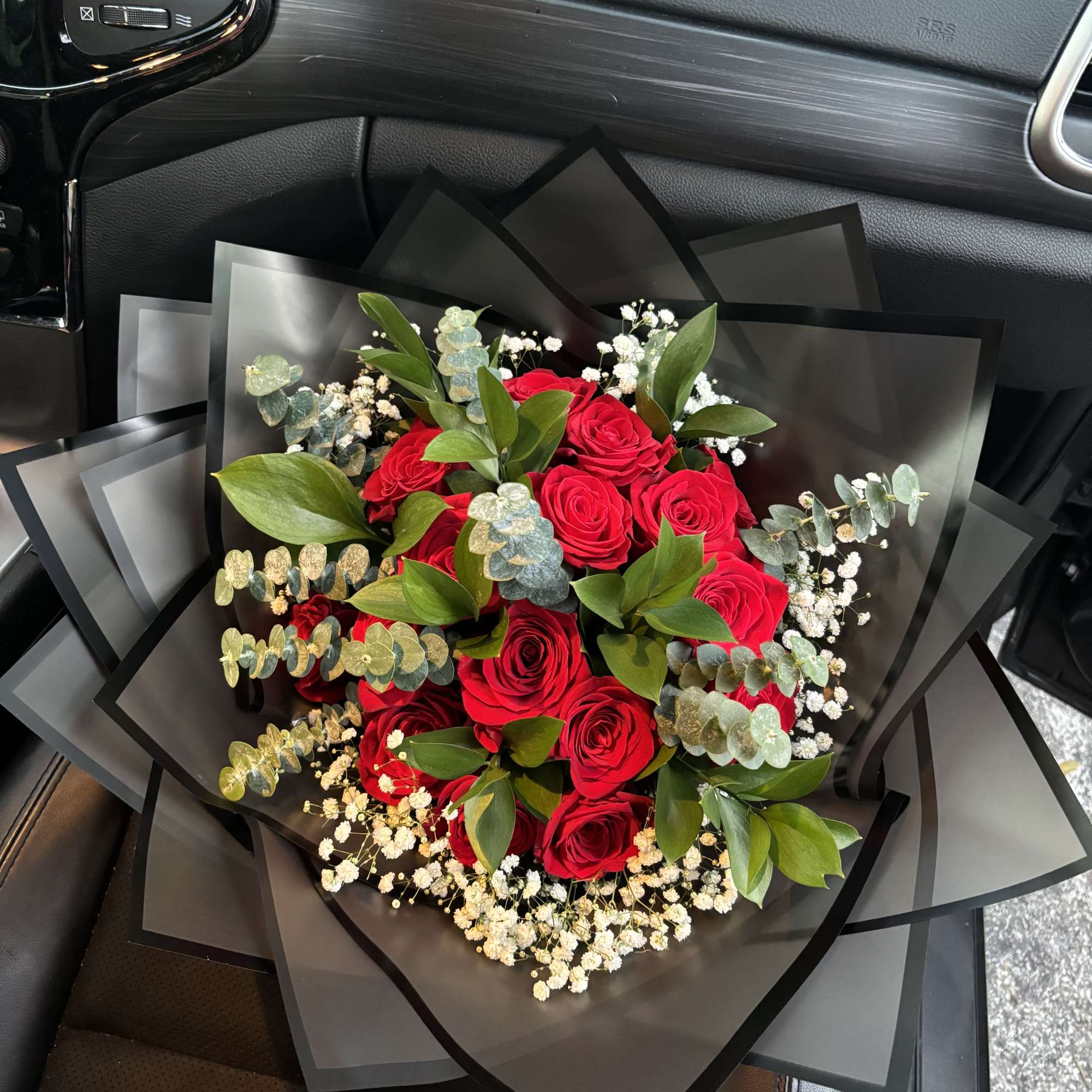 Roses &amp; Eucalyptus

Arrangement you receive may not be 100% the same as