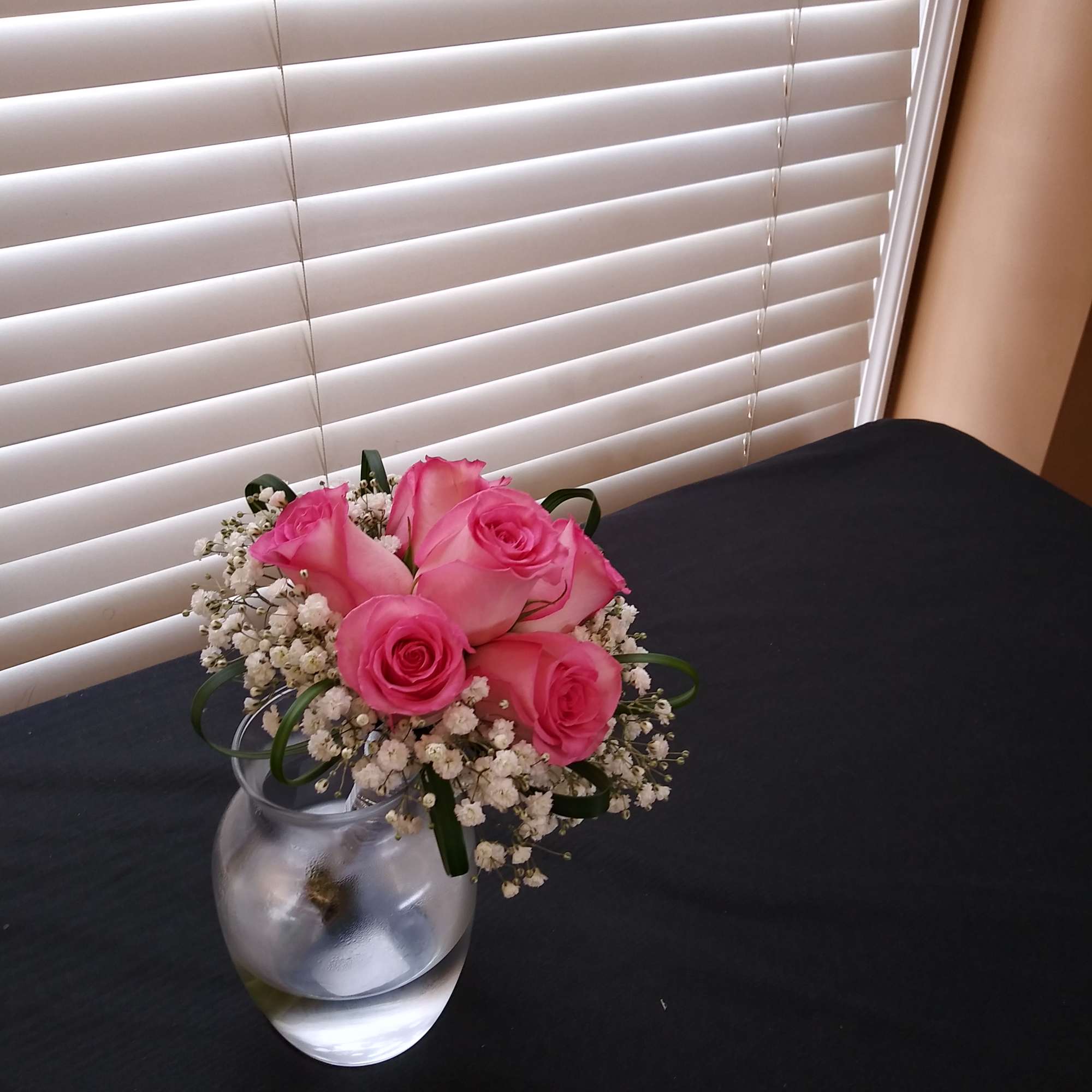Pink rose hand tied 